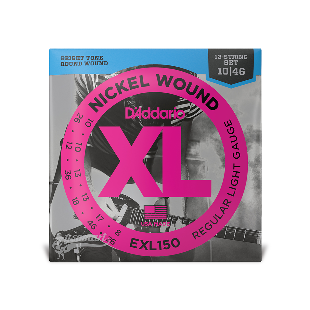 D’Addario XL Nickel Wound EXL150 電吉他十二弦套弦 (010-046)
