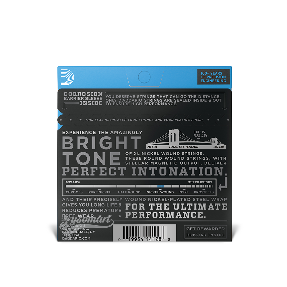 D’Addario XL Nickel Wound EXL115 電吉他套弦 (011-049)
