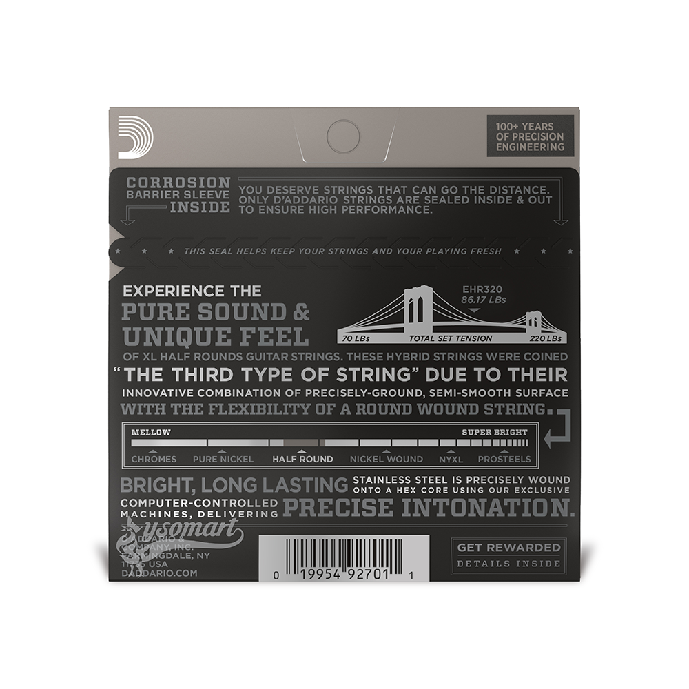 D’Addario XL Half Round EHR320 電吉他套弦 (009-042)