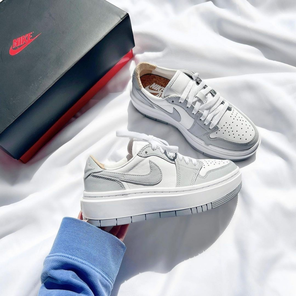 Nike Air Jordan 1 Elevate Dior配色 灰白 白色 皮革 增高 厚底 DH7004-100