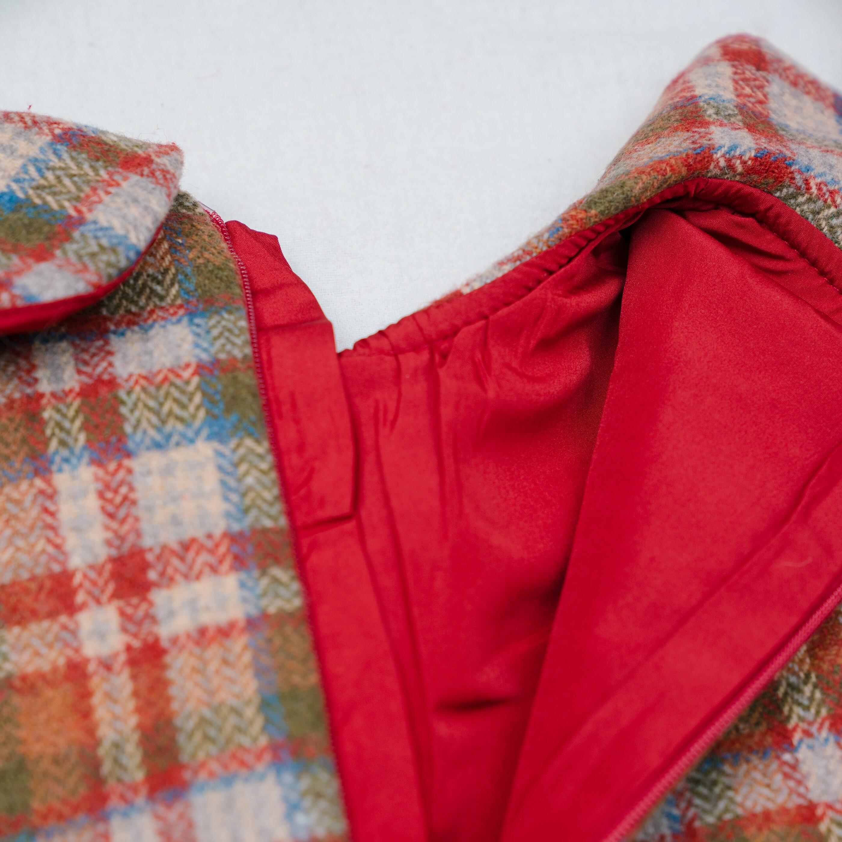 質感娃娃領格紋連身裙-內裏