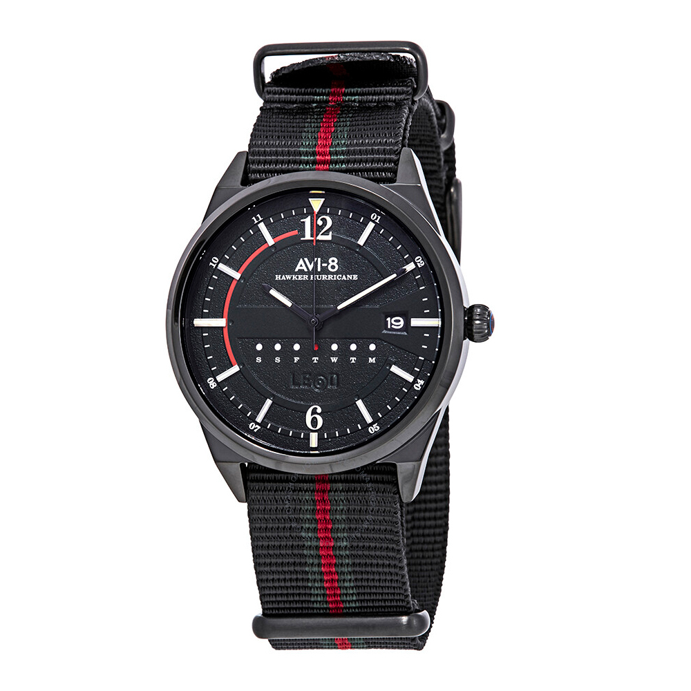 【AVI-8】Hawker Hurricane 軍用戰機系列 AV-4044-01  彩帶 儀表造型 運動 星期 夜光 尼龍 男錶 手錶-