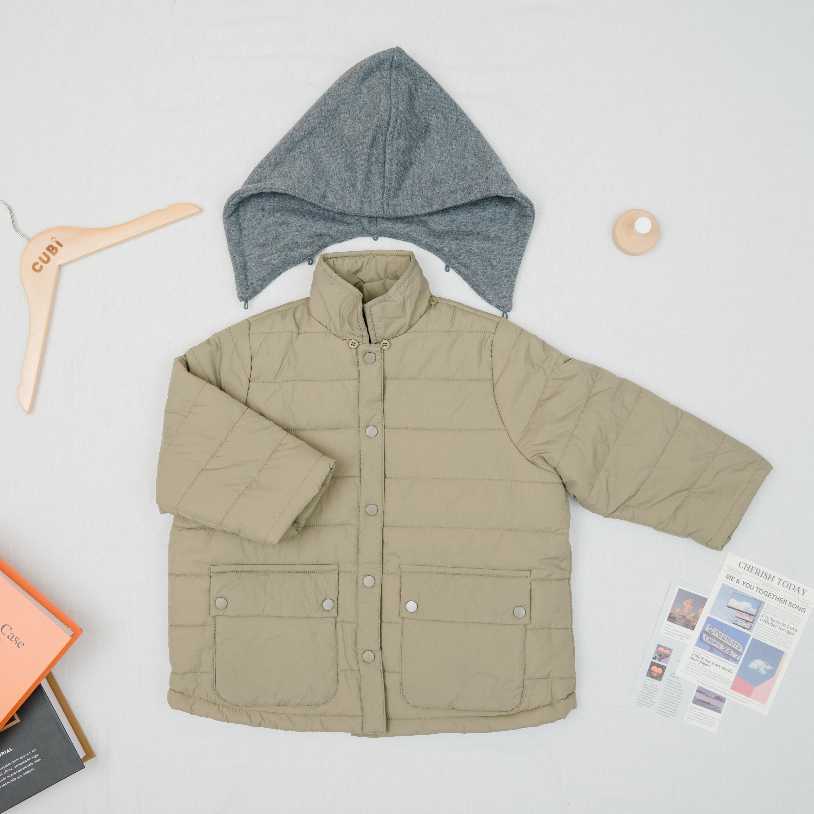 親子款可拆帽羽絨外套-可拆式帽子