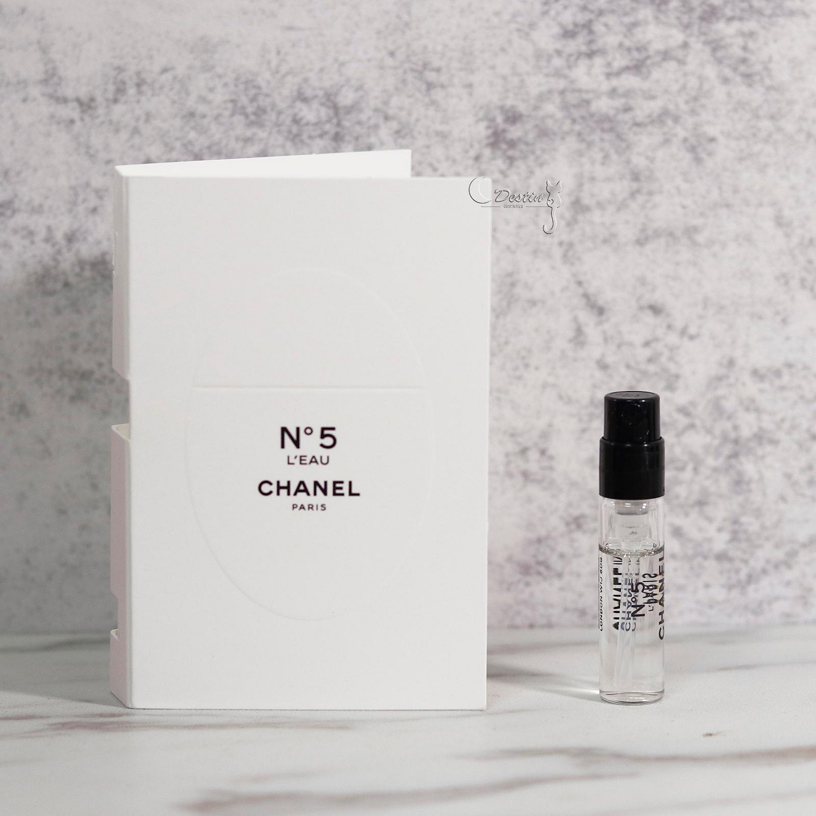 CHANEL 香奈兒N°5 L'EAU清新晨露水滴限定版淡香水1.5mL 全新可噴式試管香水