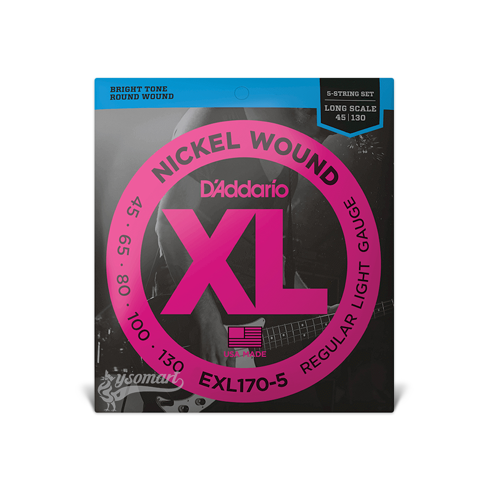D’Addario XL Nickel EXL170-5 電貝斯五弦套弦 (045-130)