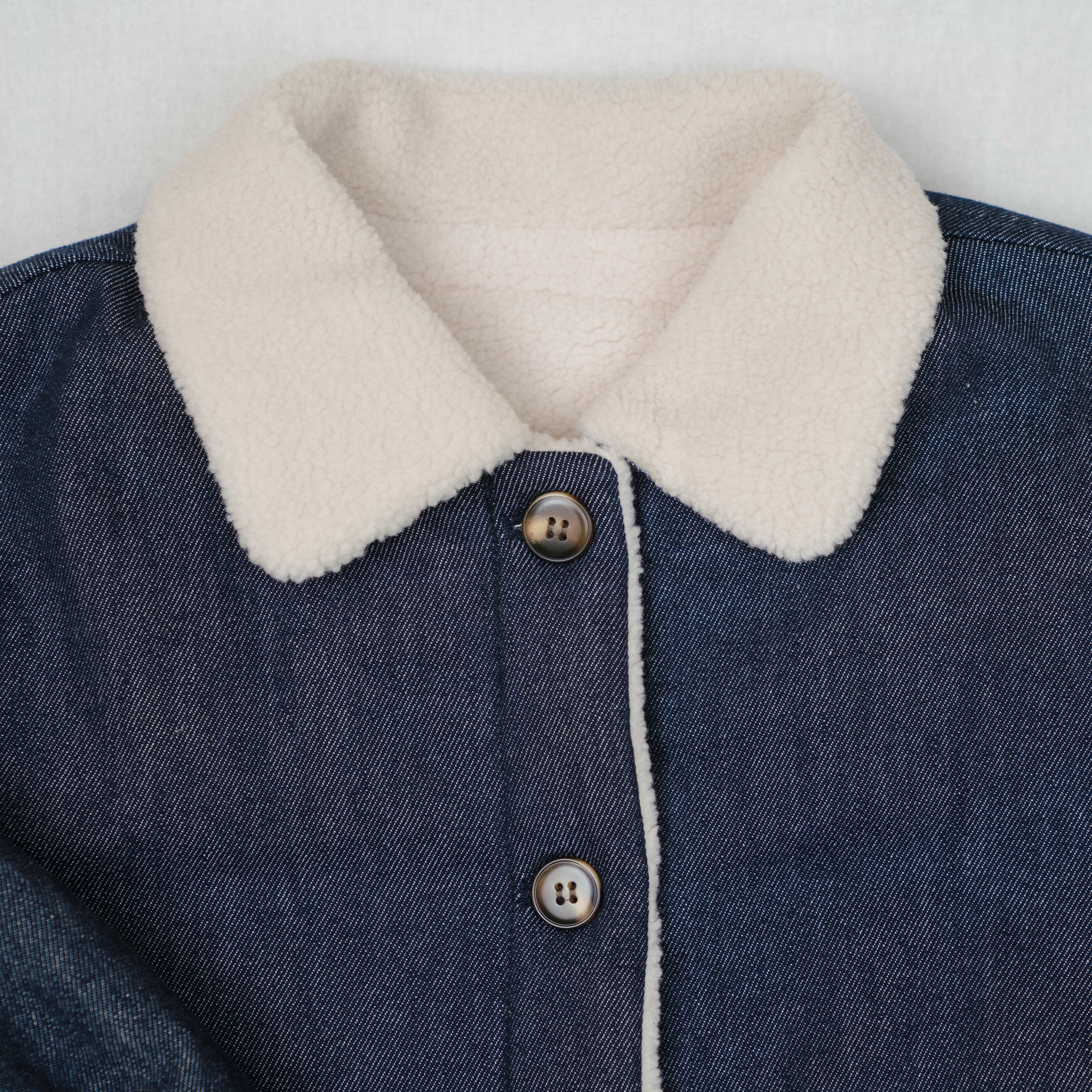 親子款連帽鋪棉牛仔外套-領口