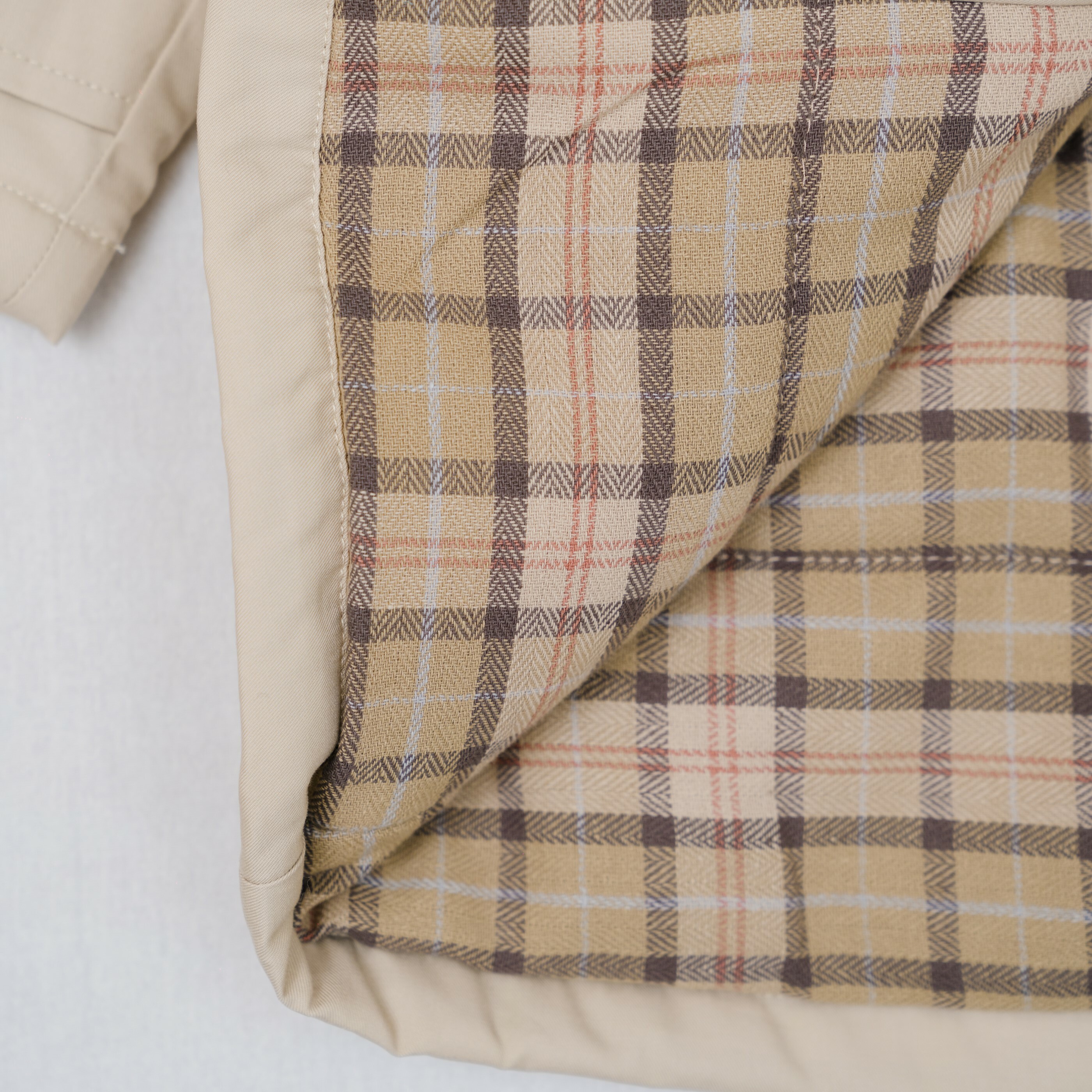 親子款可拆帽綁帶防風大衣-內裏材質