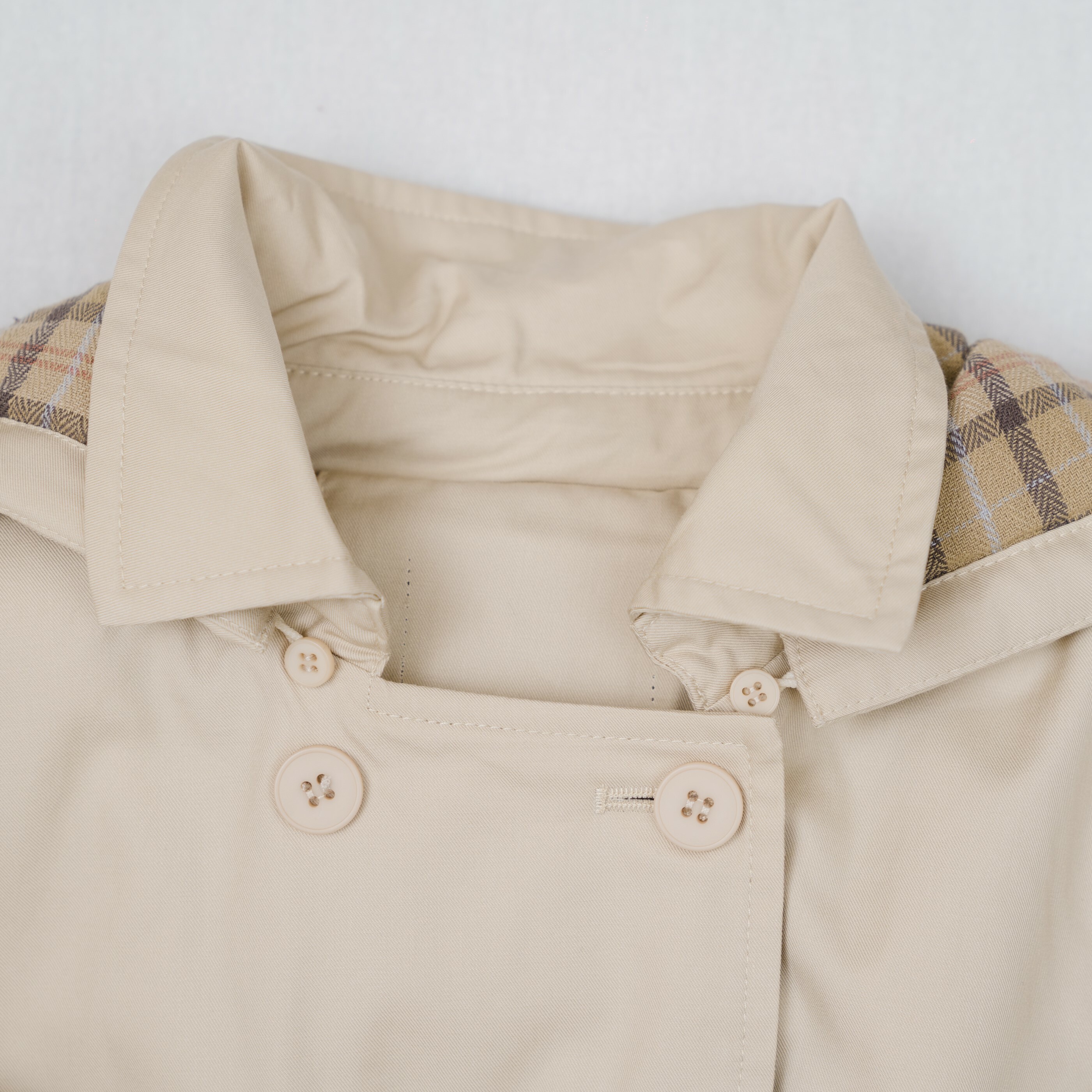 親子款可拆帽綁帶防風大衣-領口