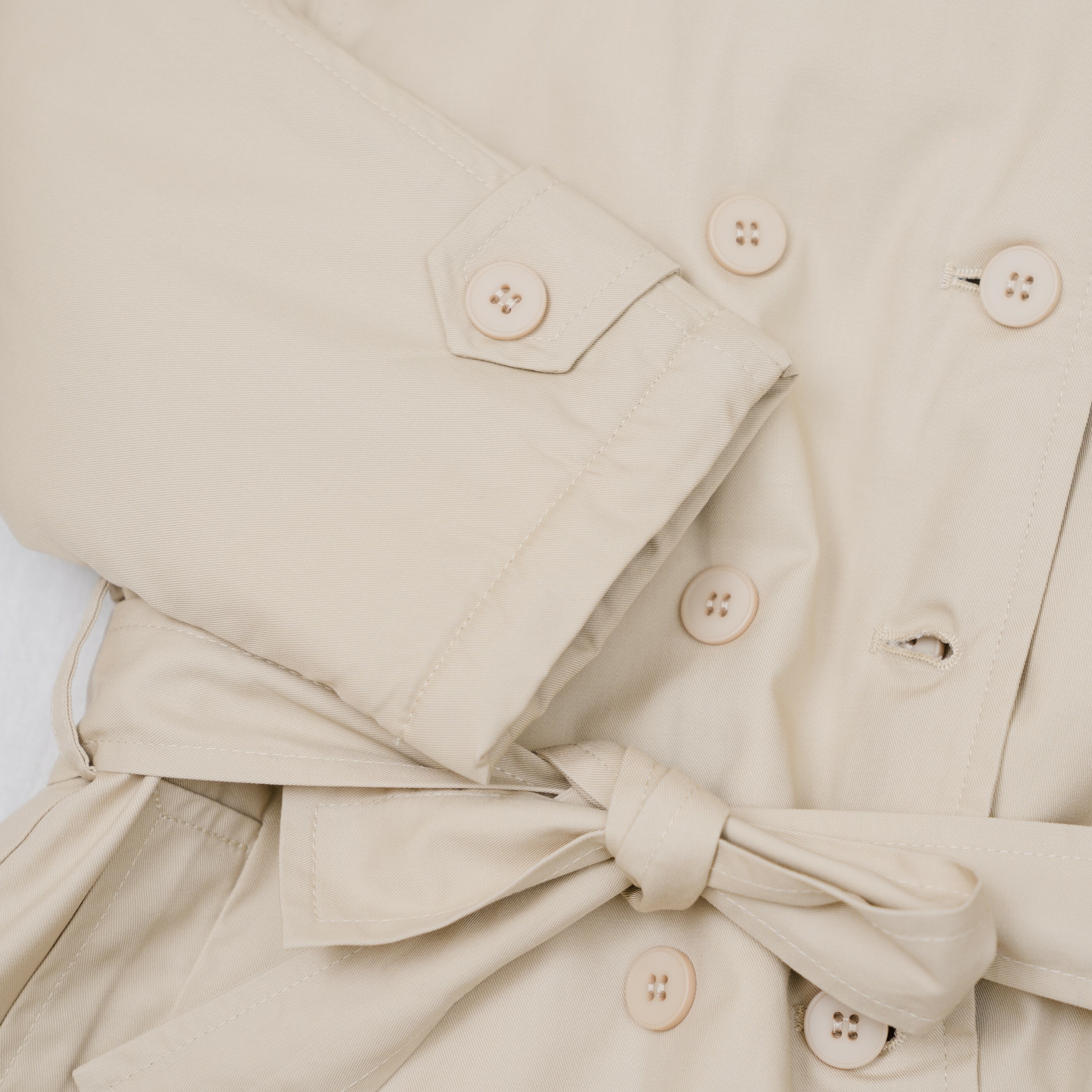 親子款可拆帽綁帶防風大衣-袖子