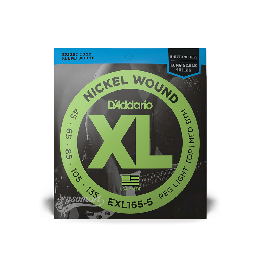 D’Addario XL Nickel EXL165-5 電貝斯五弦套弦 (045-135)