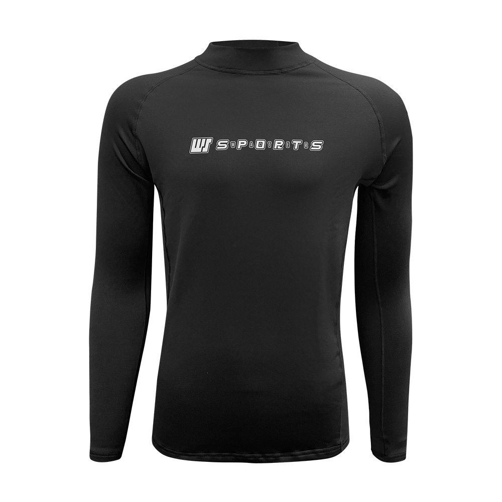 1.2mm 中性高領短纖抓毛游泳保暖上衣 - 黑