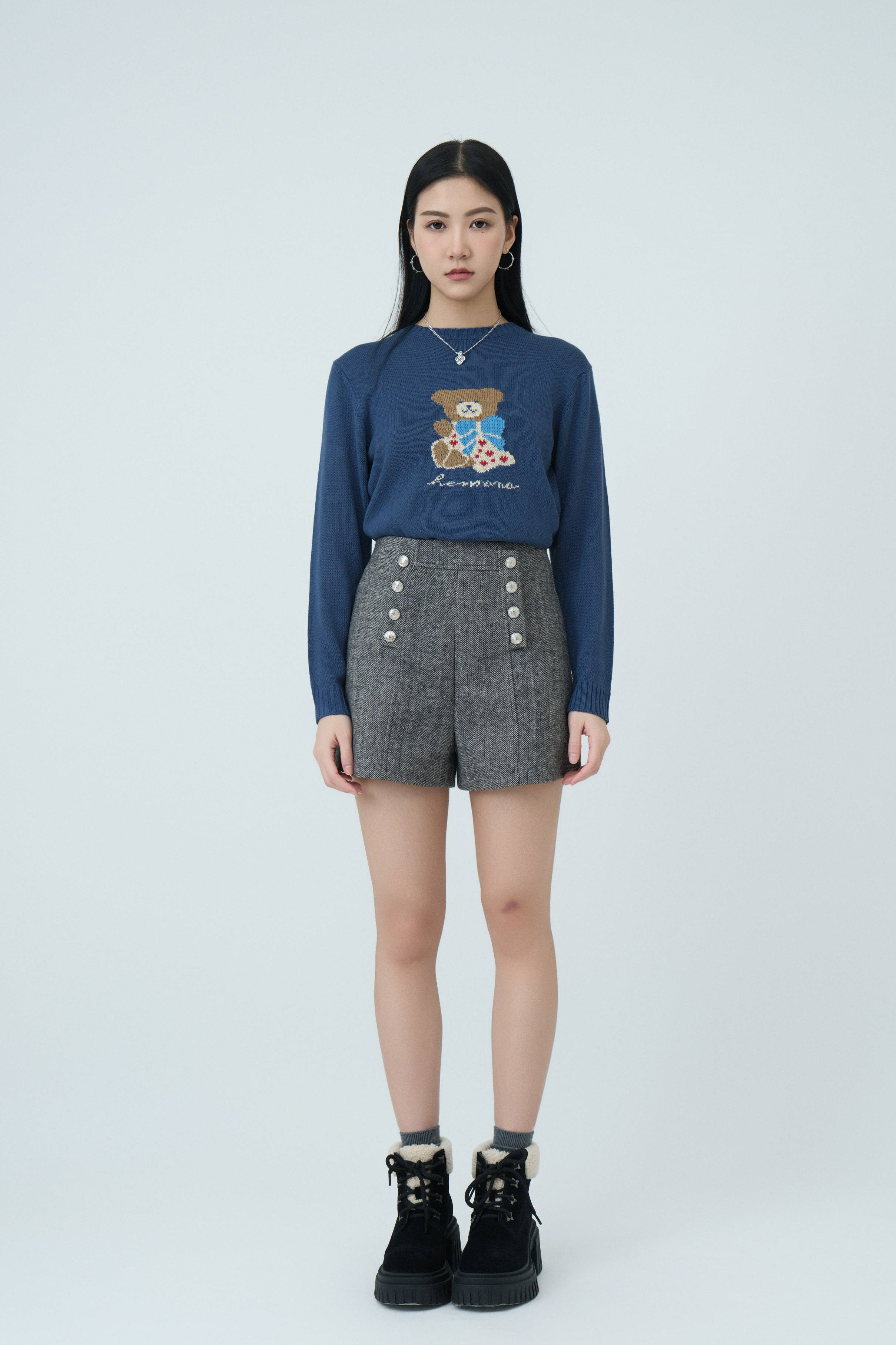 小熊圖案針織上衣 ($現貨款式）