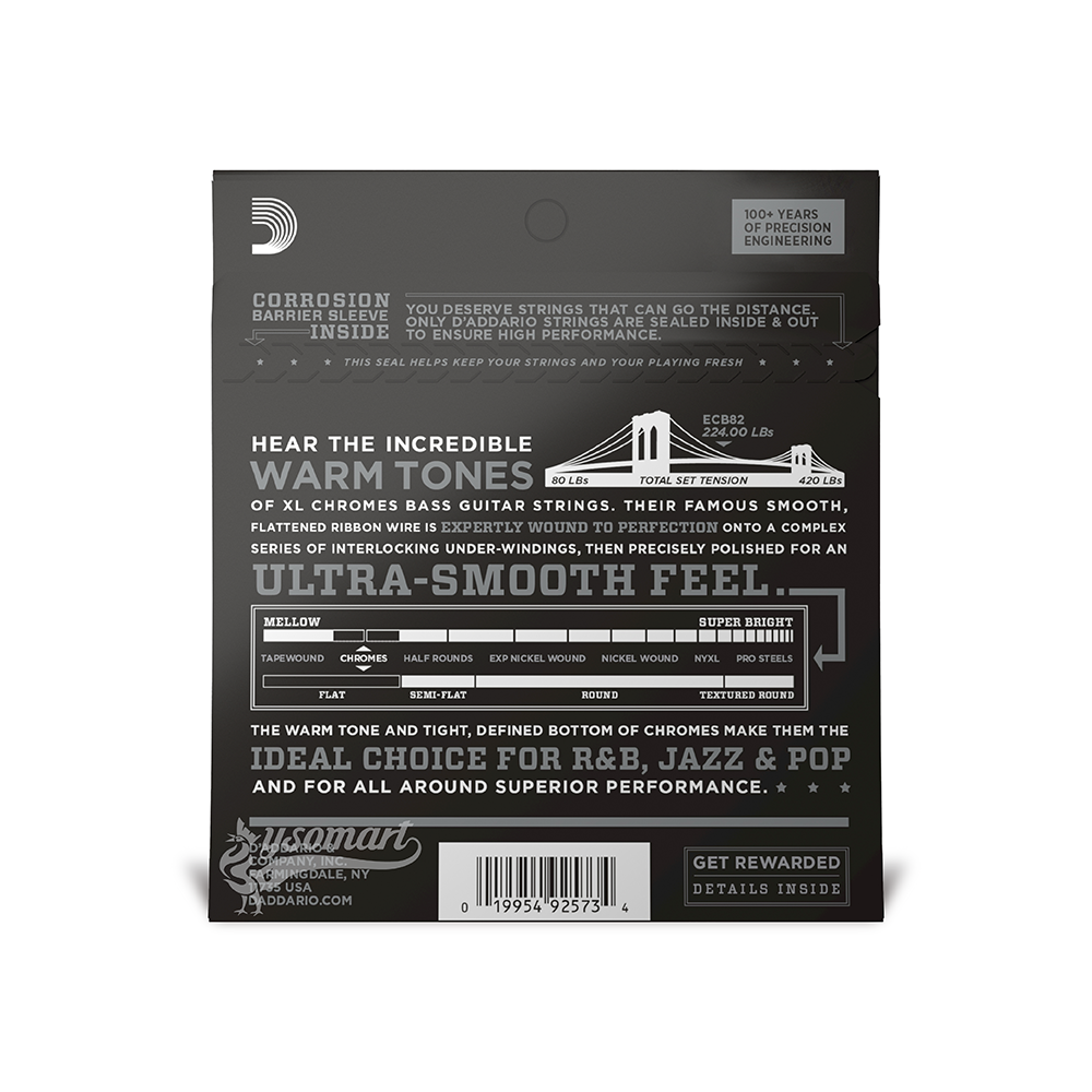 D’Addario XL Chromes ECB82 電貝斯套弦 (050-105)