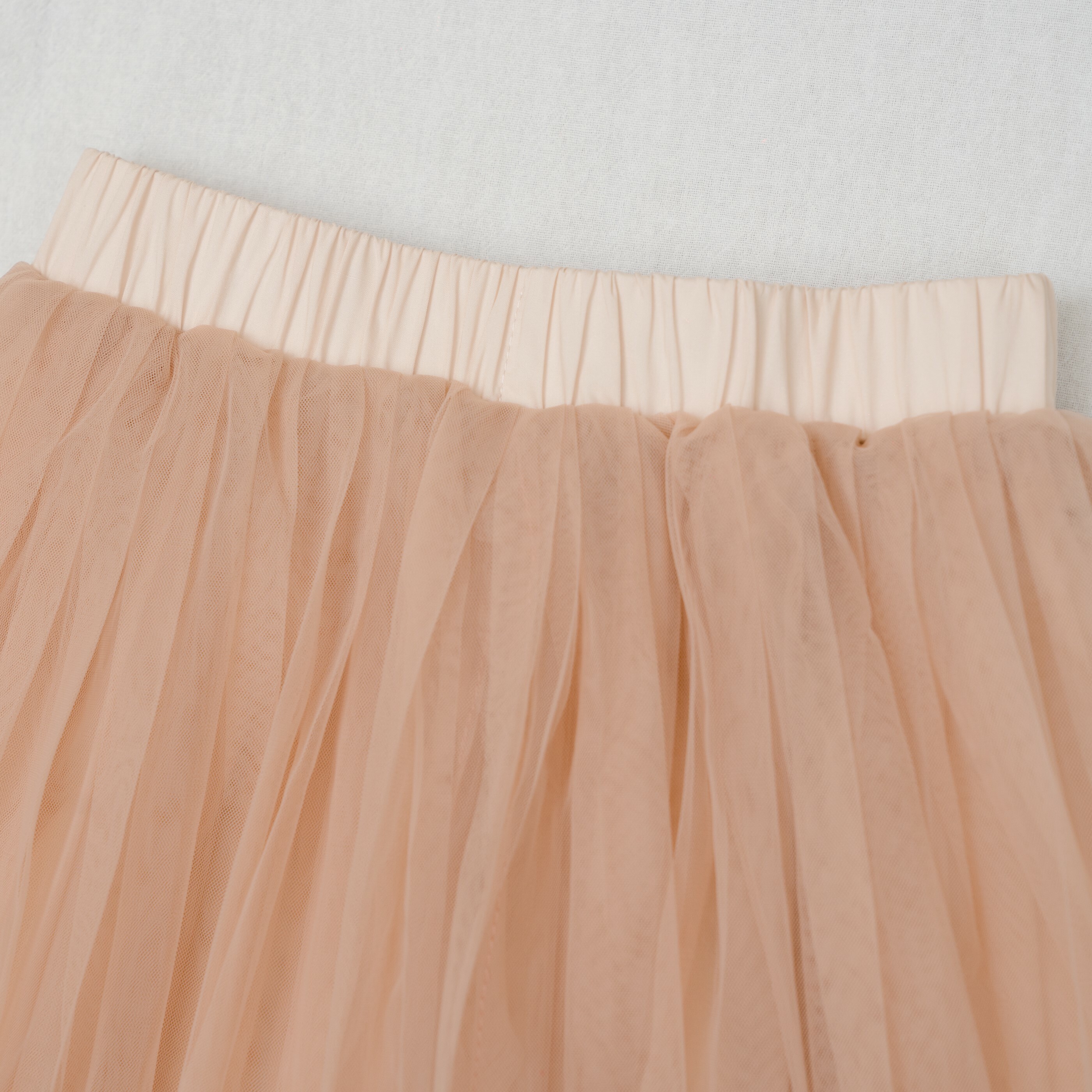 粉色芭蕾風親子長紗裙