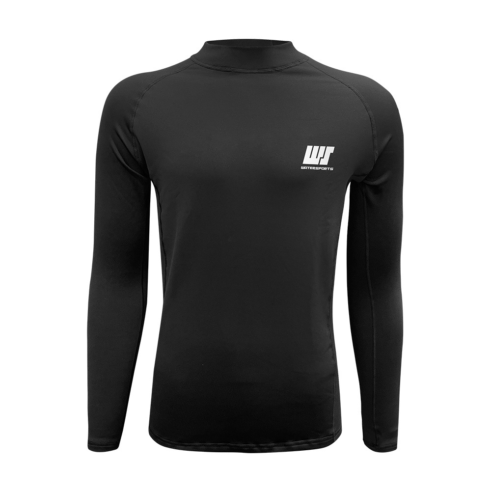 1mm 中性高領短纖抓毛游泳保暖上衣 - 黑