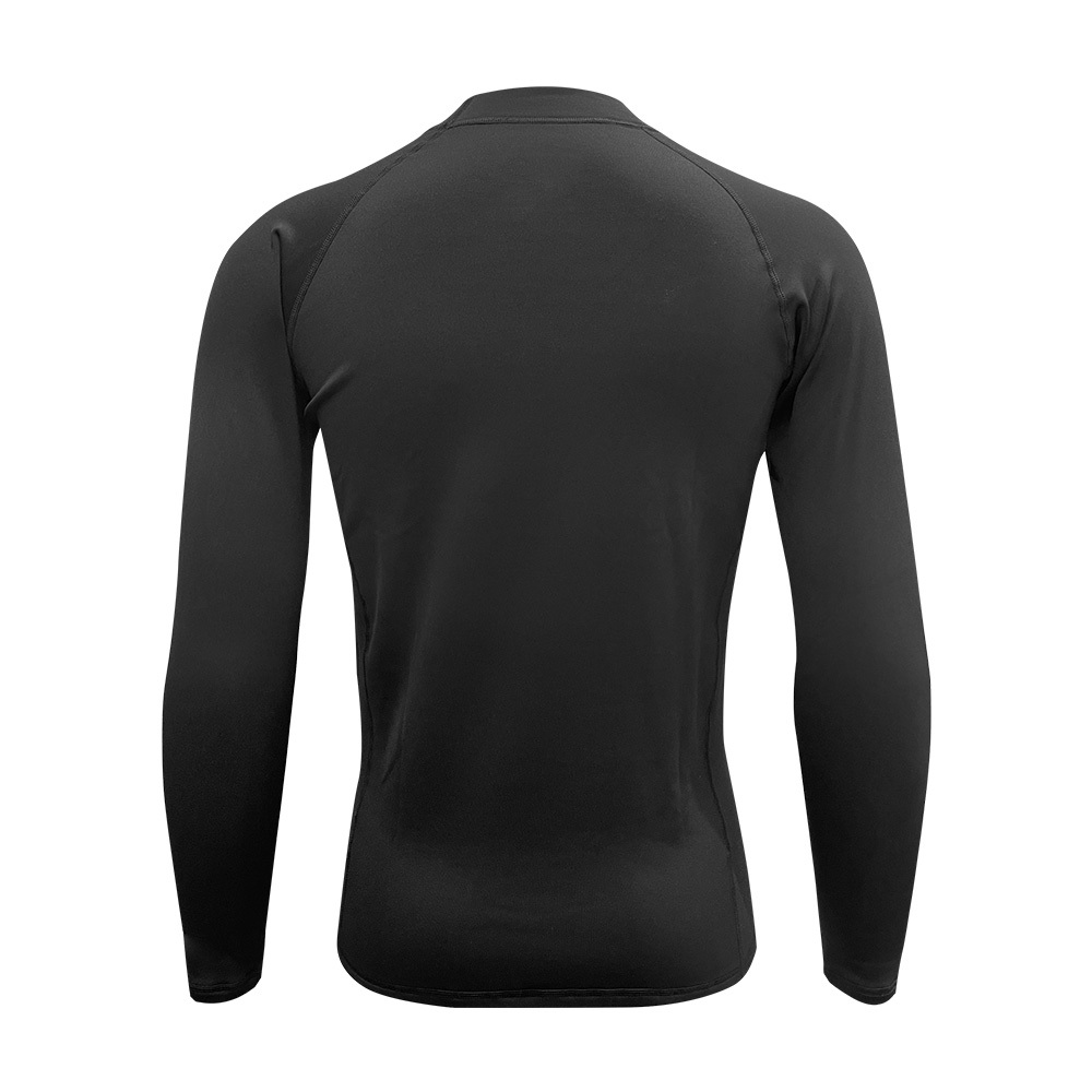 1mm 中性高領短纖抓毛游泳保暖上衣 - 黑