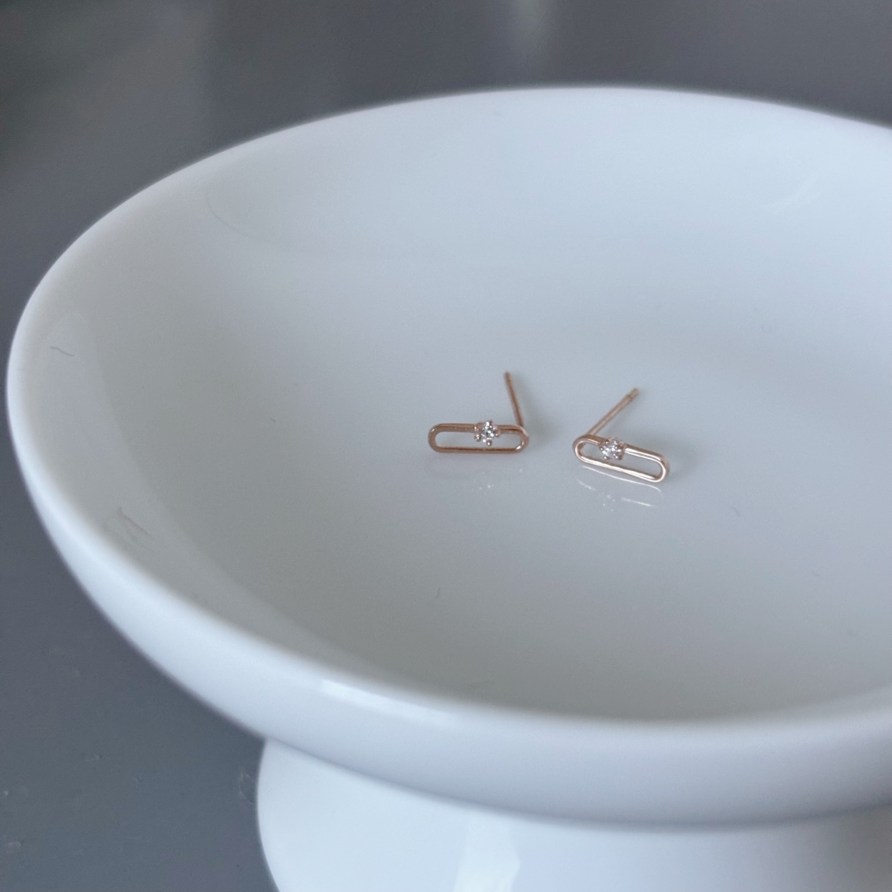 10K Longbox小鋯石耳環