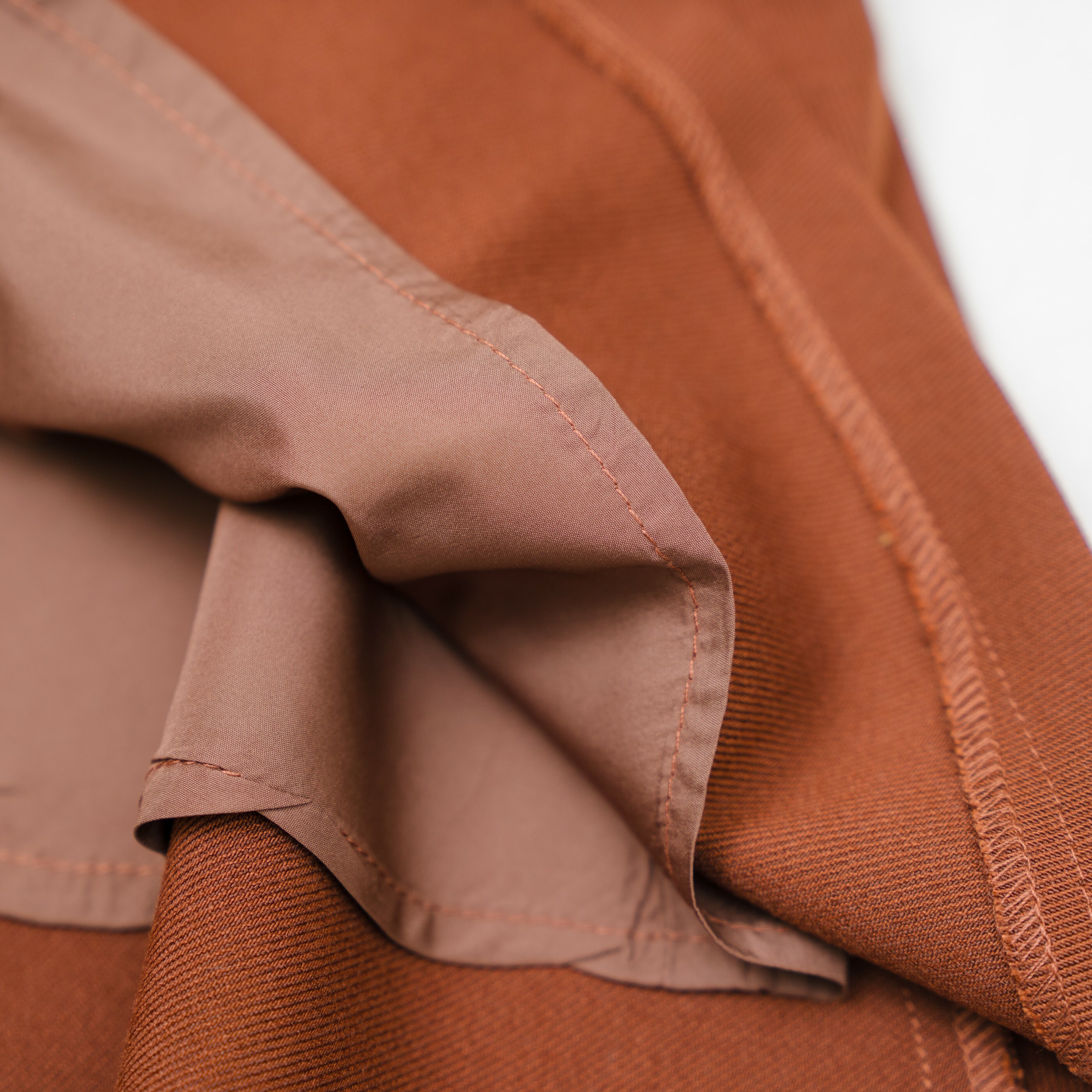 秋款優雅排扣Ａ字短裙(焦糖色)-細節