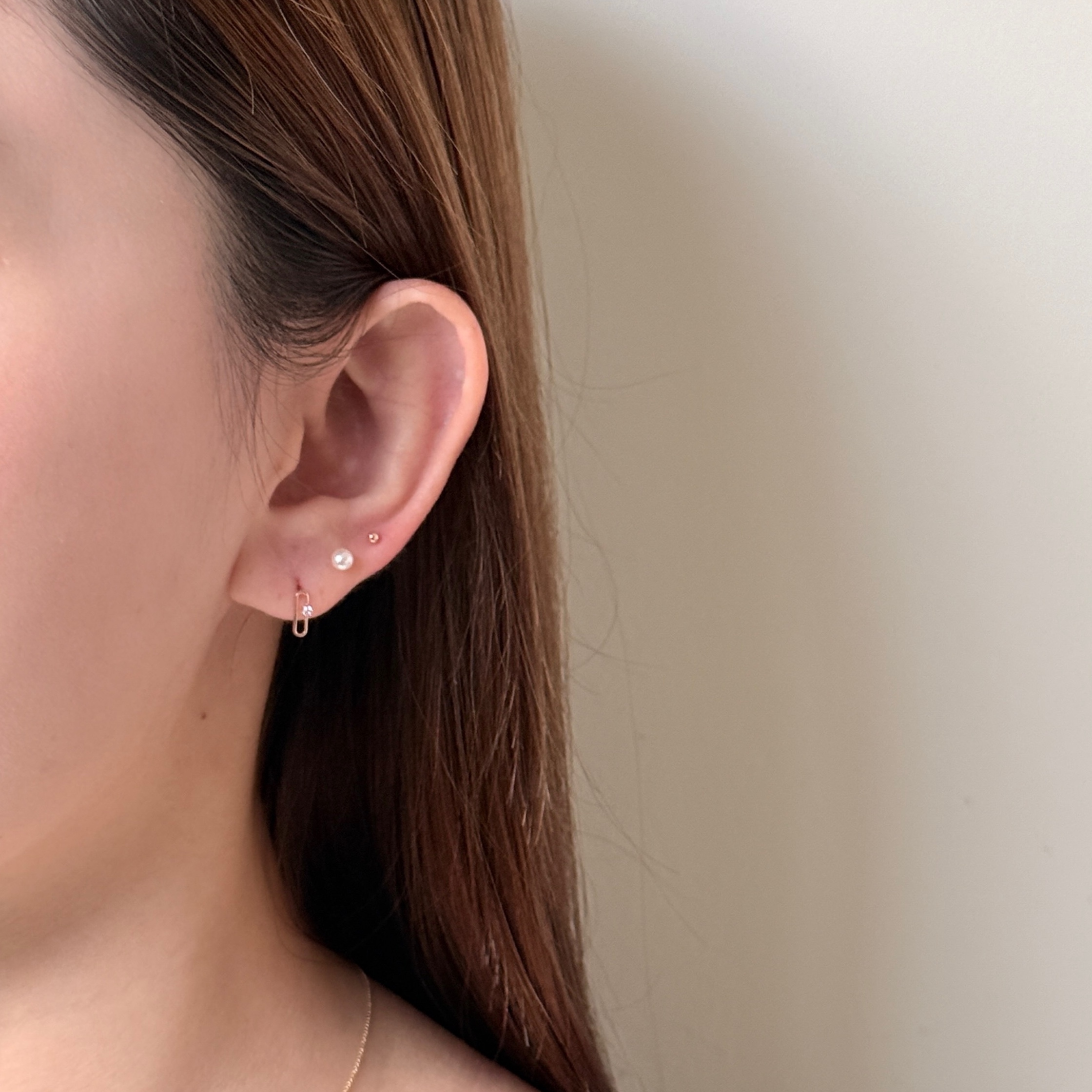 10K Longbox小鋯石耳環