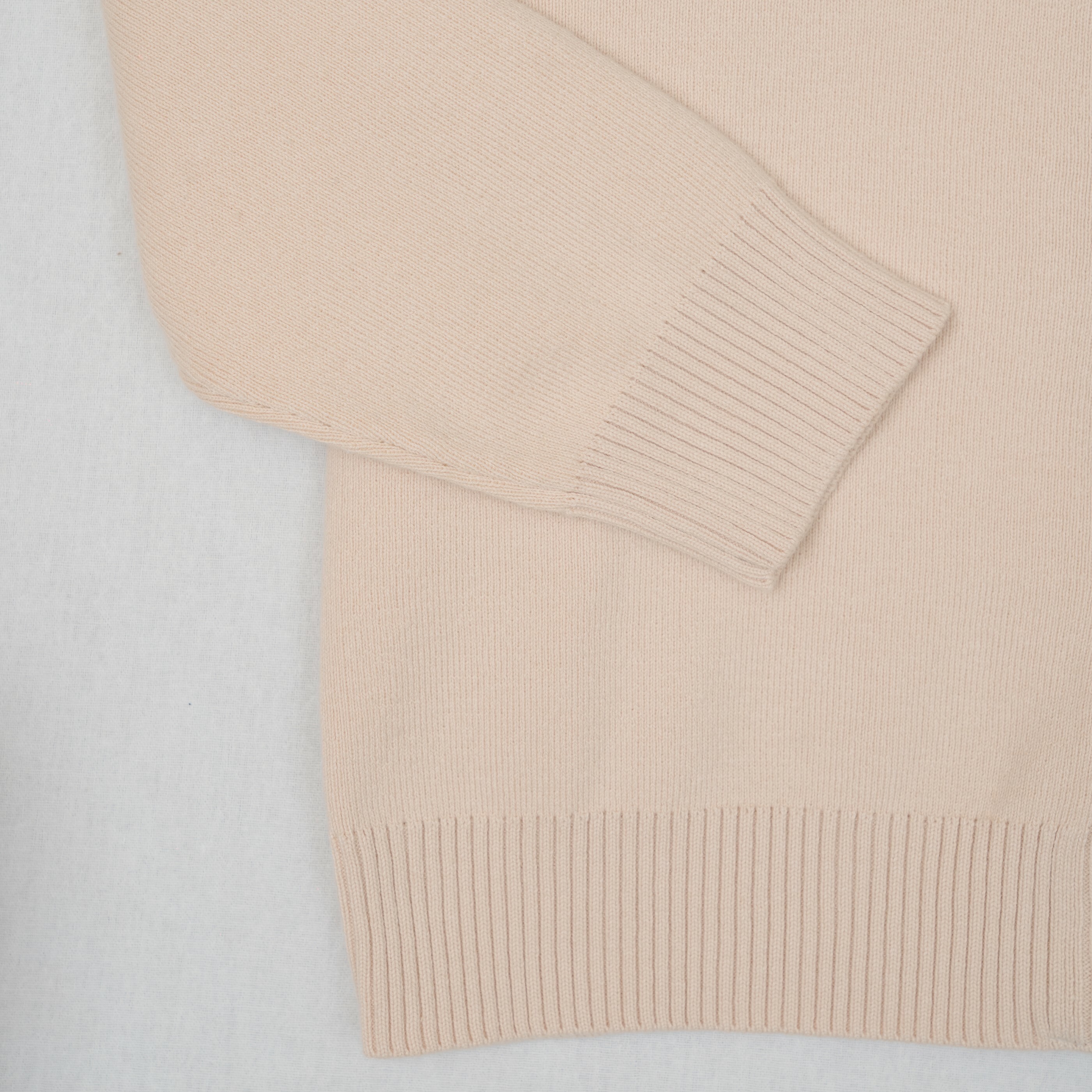 針織外搭毛衣外套(膚色）-袖子下擺