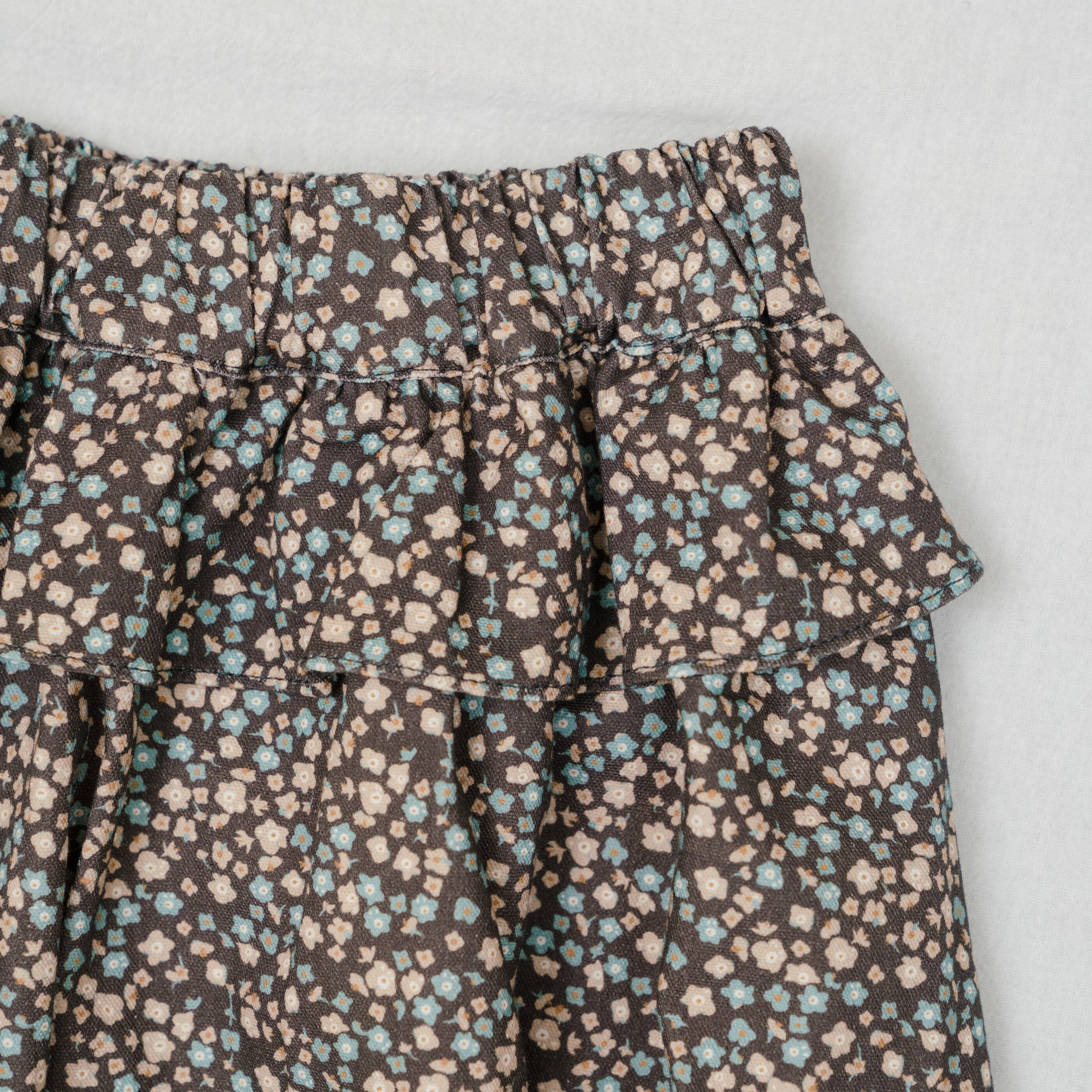 秋款氣質小碎花長裙-腰圍