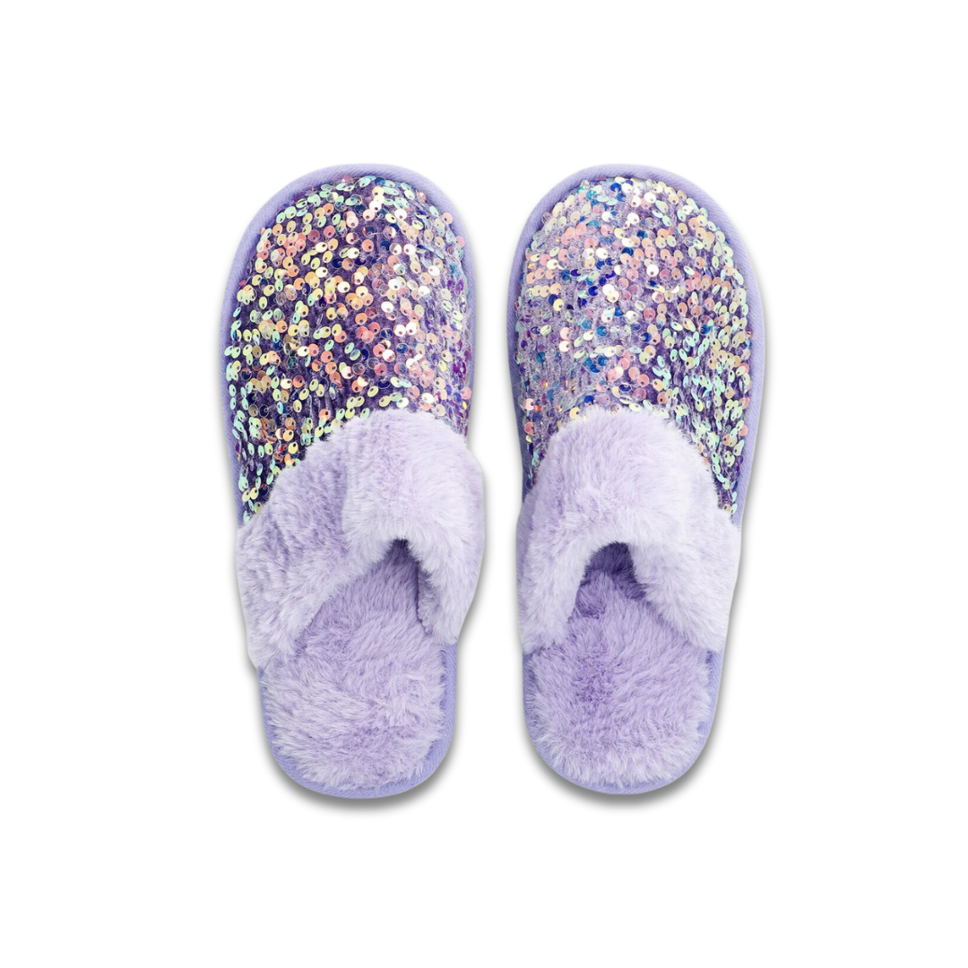 Purple Sequin Slippers