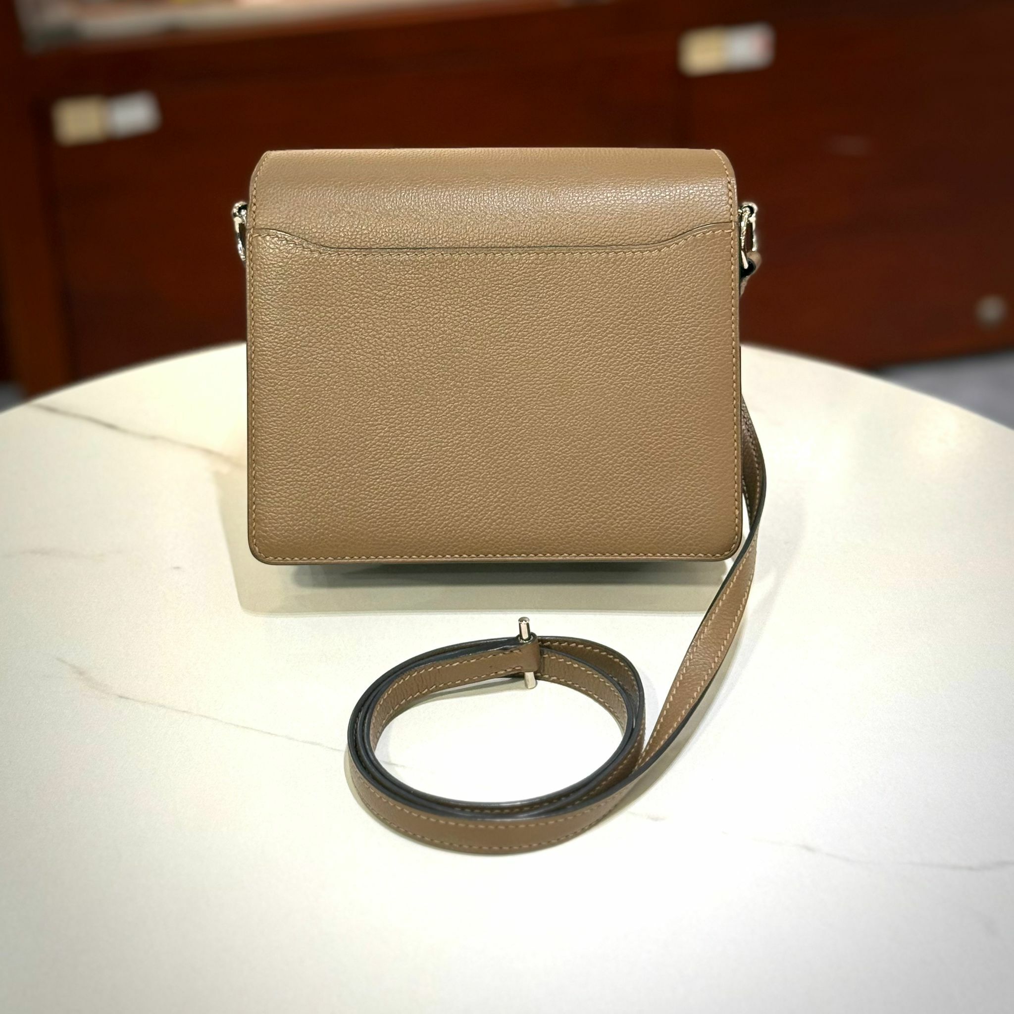 99%NEW接近全新HERMES MINI ROULIS D刻 威馬犬色 EVERCOLOR皮 銀扣 WEIMAR/DEEP BLUE #香榭站正品