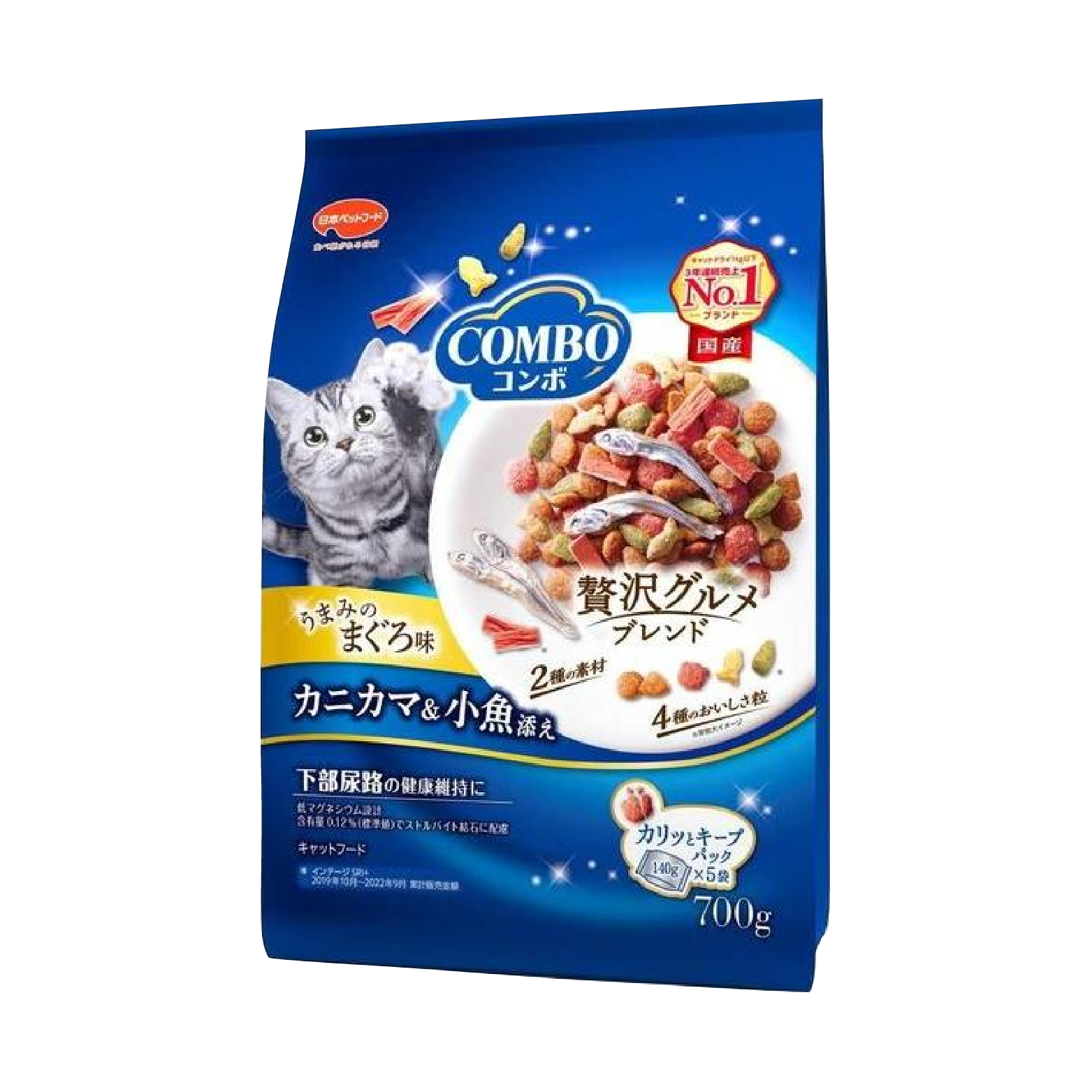 Combo 下部尿道維護吞拿蟹棒小魚貓糧700g (添加吞拿魚、蟹柳、小魚乾)