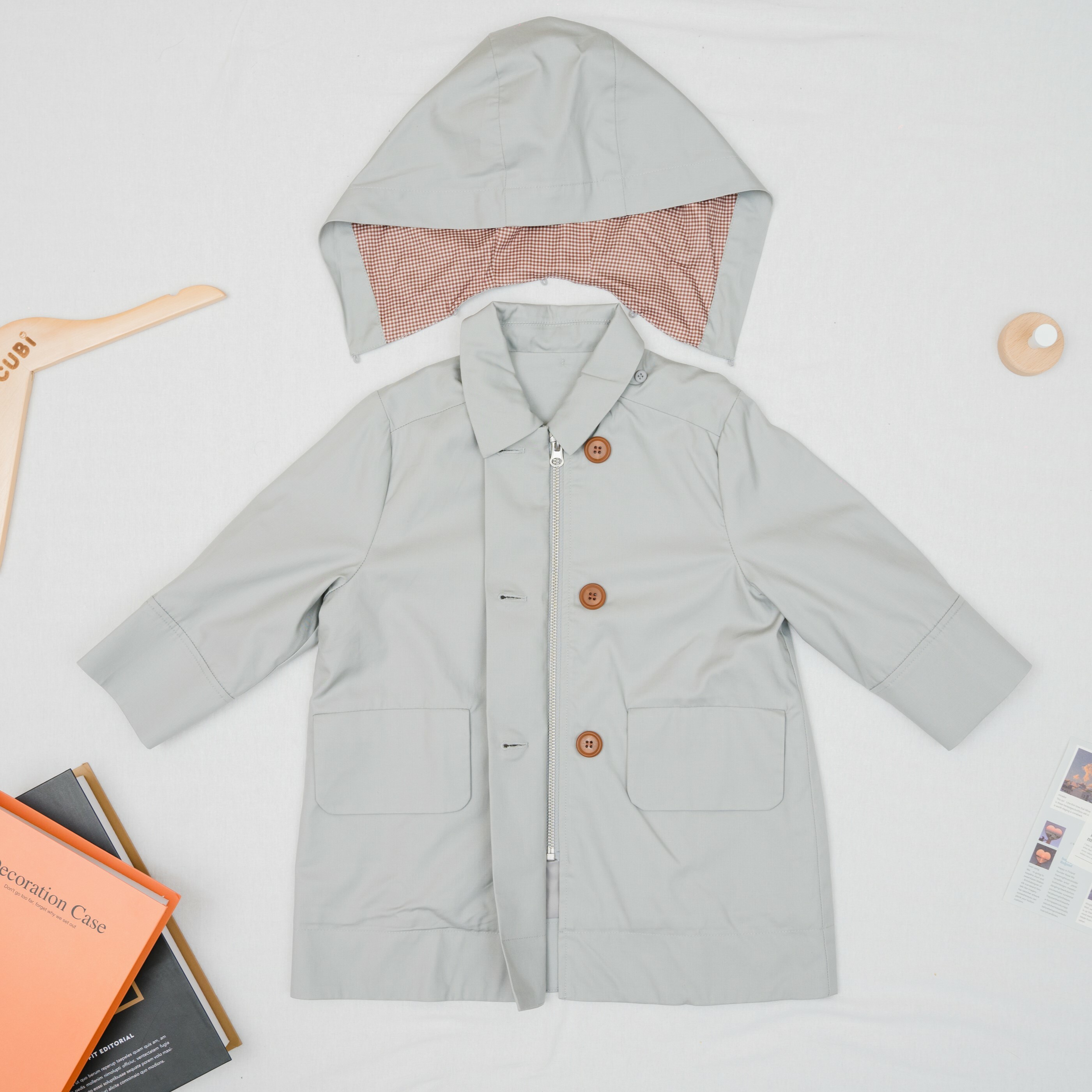 秋款可拆帽防風風衣-可拆式帽子