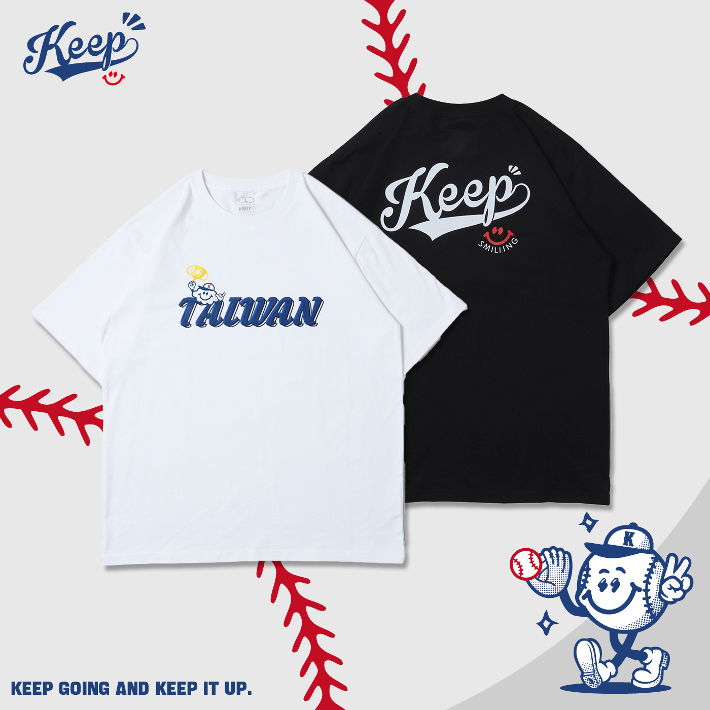 [特價售出無退換] [門市現貨 ]#KEEP TAIWAN NO.1 TEE 黑色 白色 偽刺繡 印花 臺灣第一  臺灣 NO.1 冠軍 短TEE【KS268】