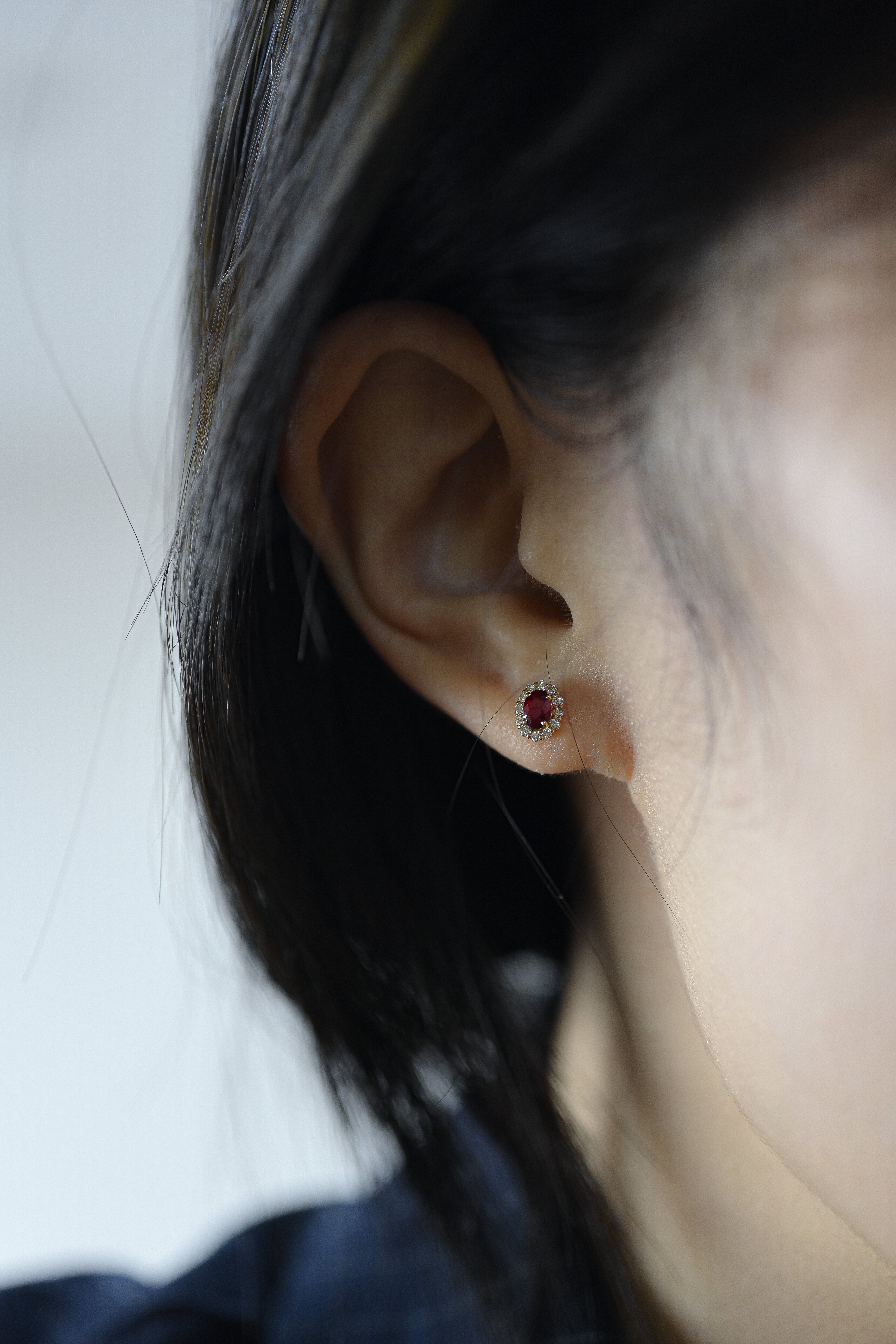 18K 0.41ct Ruby & Diamond Earring