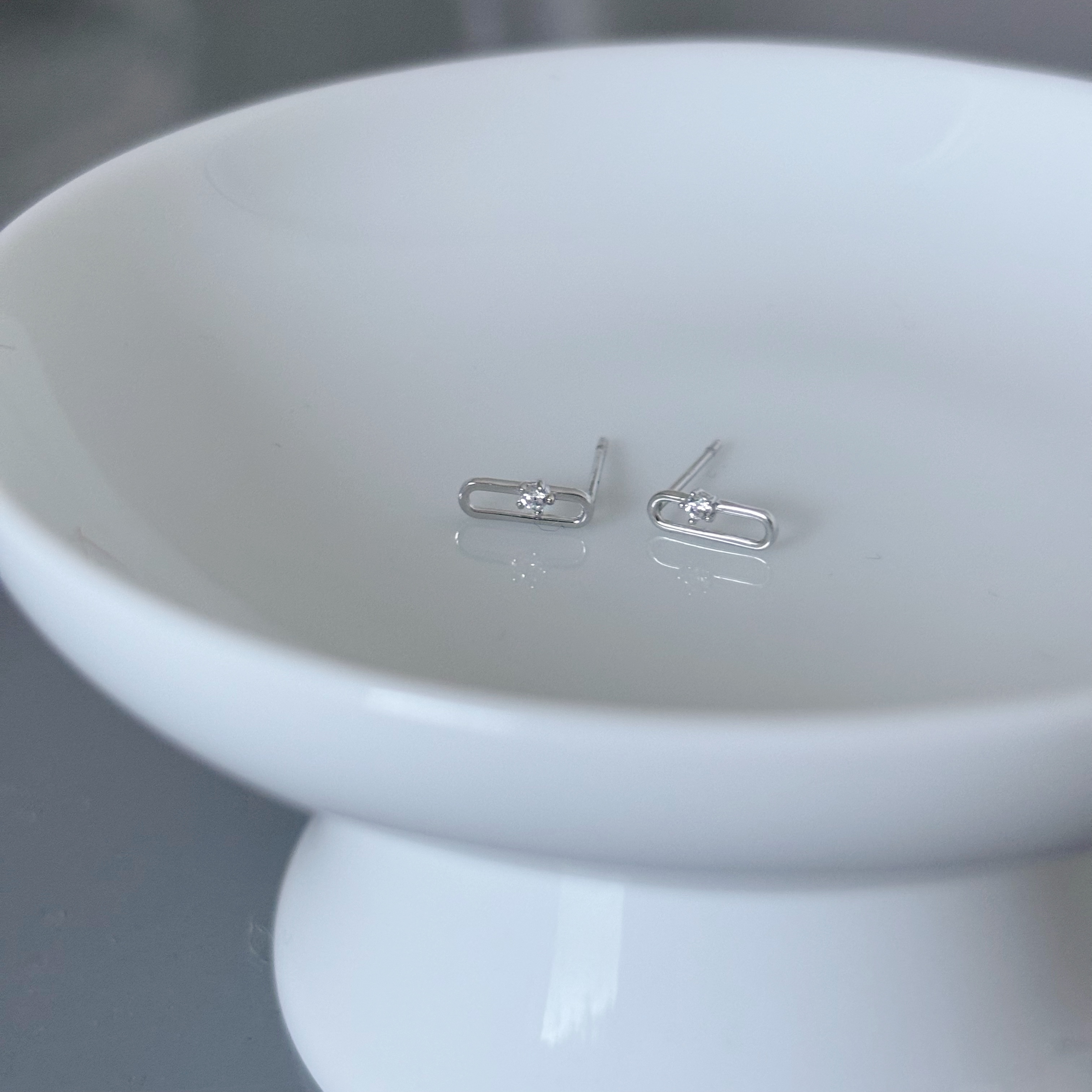 10K Longbox小鋯石耳環