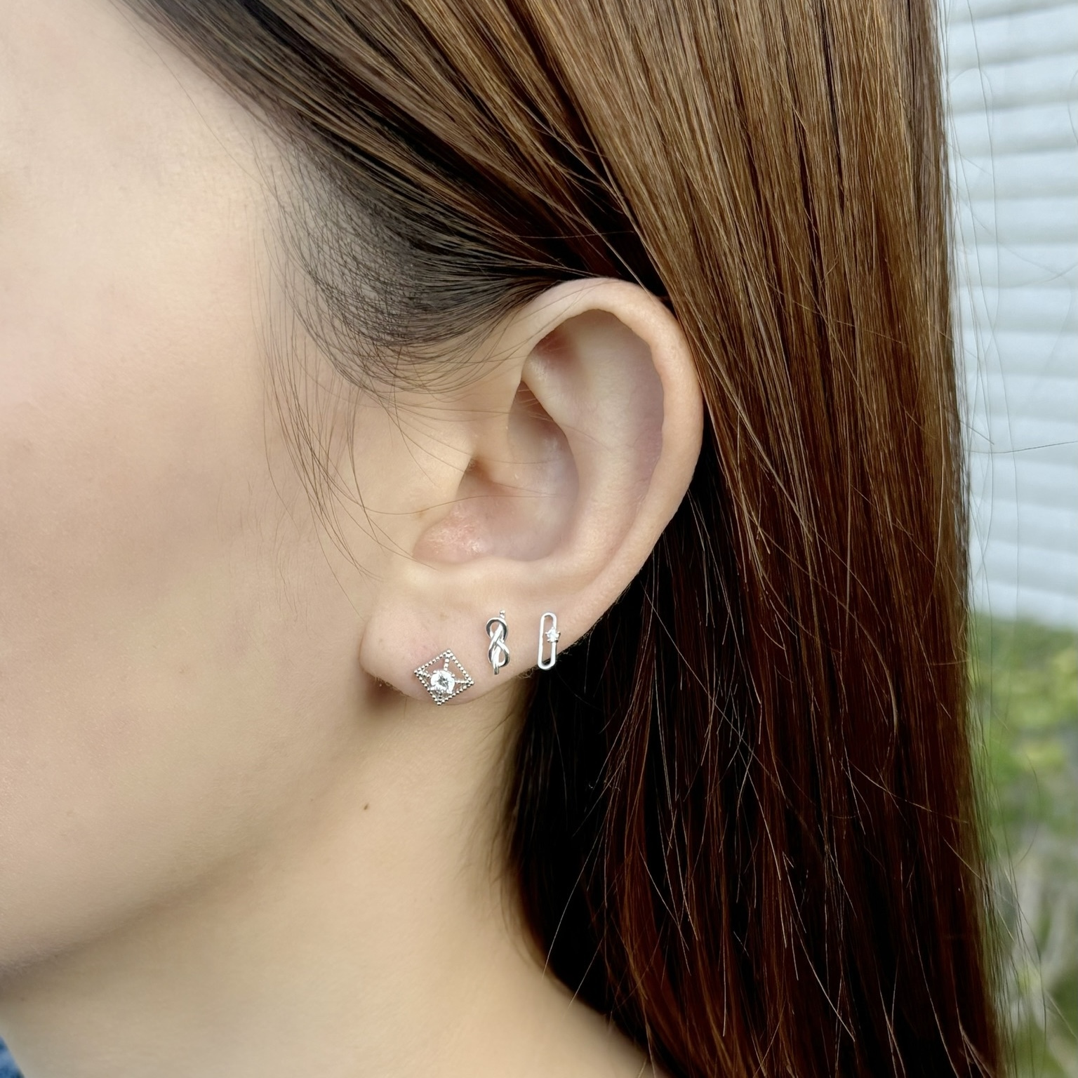 10K Longbox小鋯石耳環