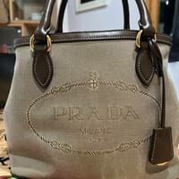 [S] PRADA BORSA A MANO LOGO JACQUARD,CORDA+BRUCIATO, 8056359047861 (SPD36)