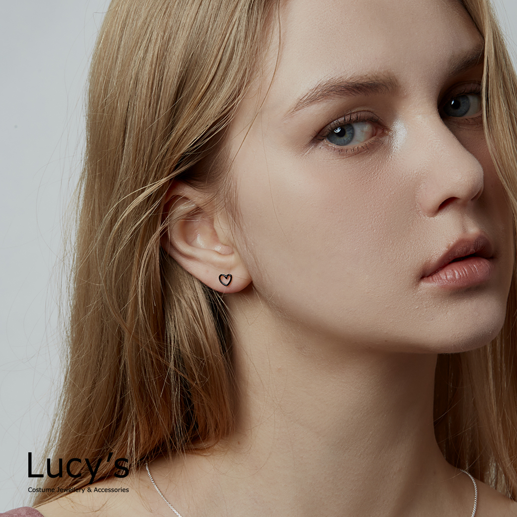 *925純銀 〔輕銀系列〕愛心小語 耳環 (四色) (119726/119727/119728/119729)