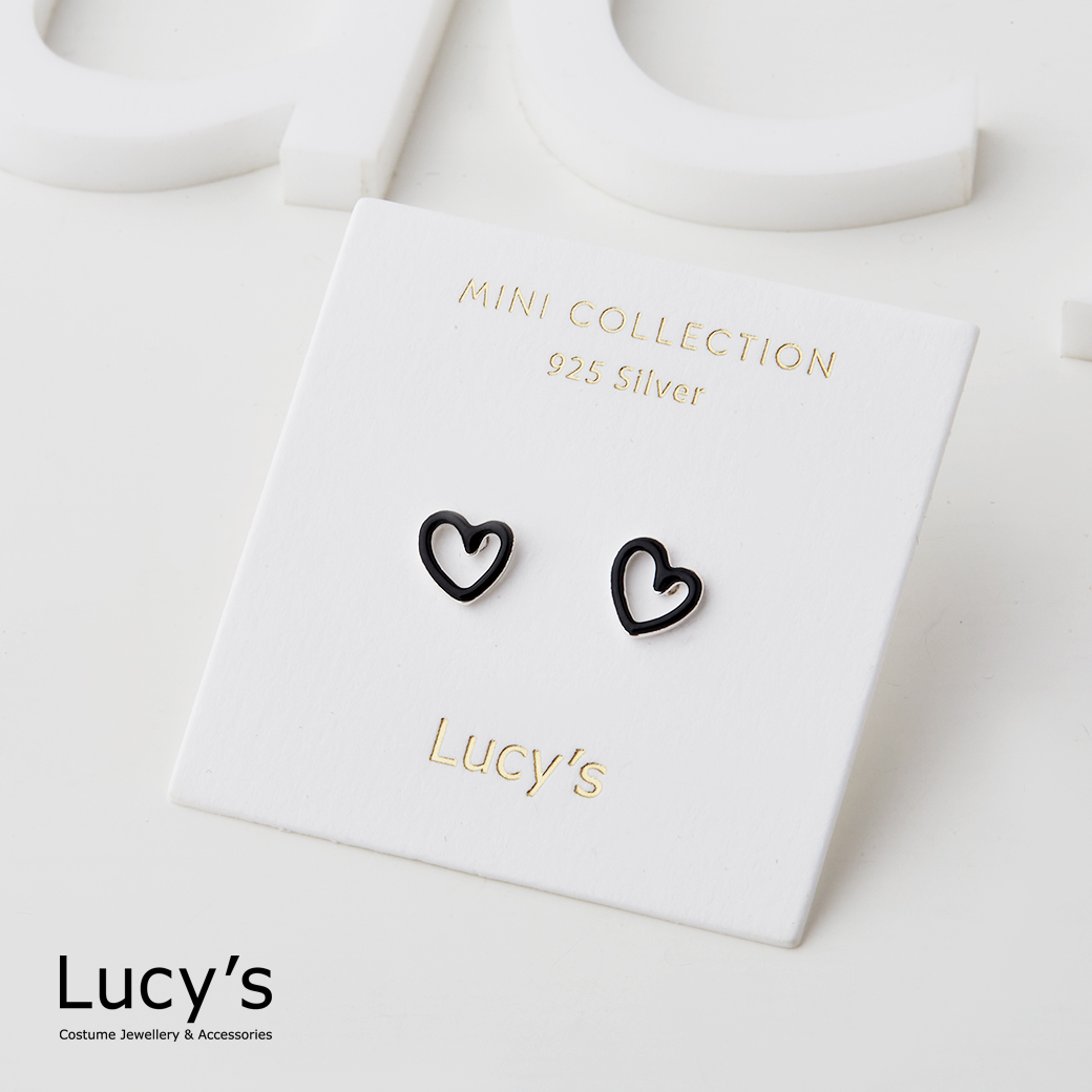 *925純銀 〔輕銀系列〕愛心小語 耳環 (四色) (119726/119727/119728/119729)