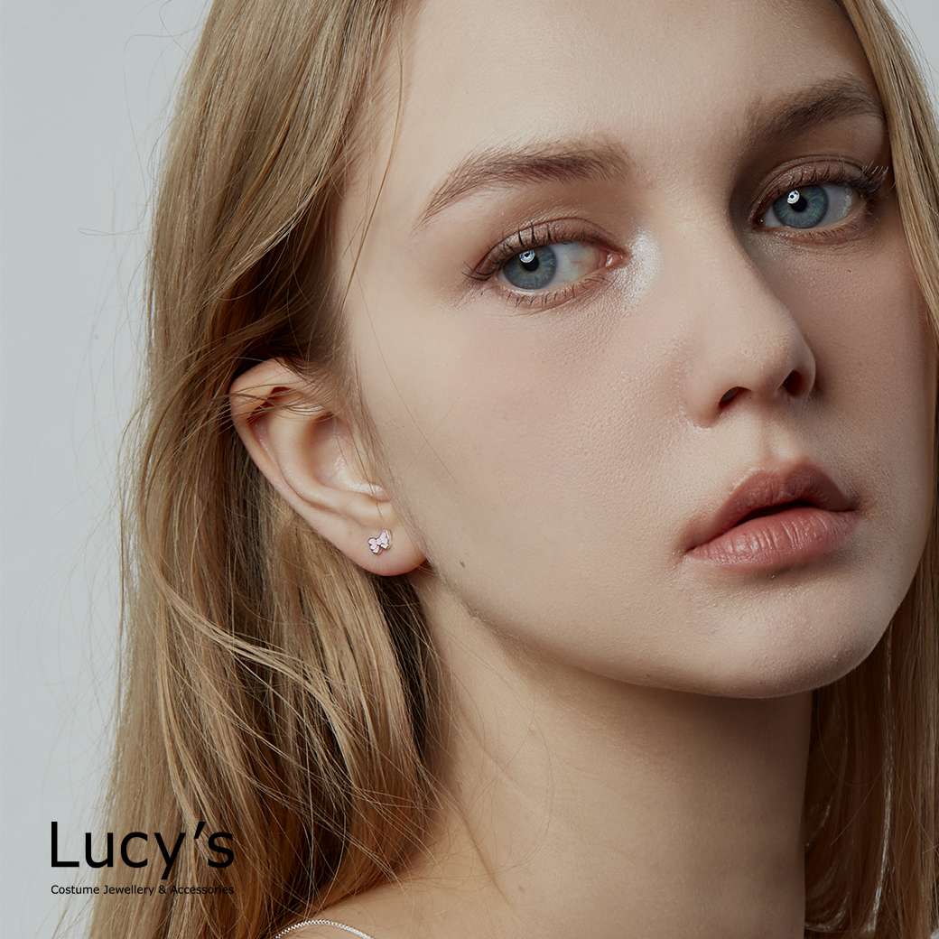 *925純銀 〔輕銀系列〕可愛蝴蝶結 耳環 (四色) (119735/119736/119737/119738)