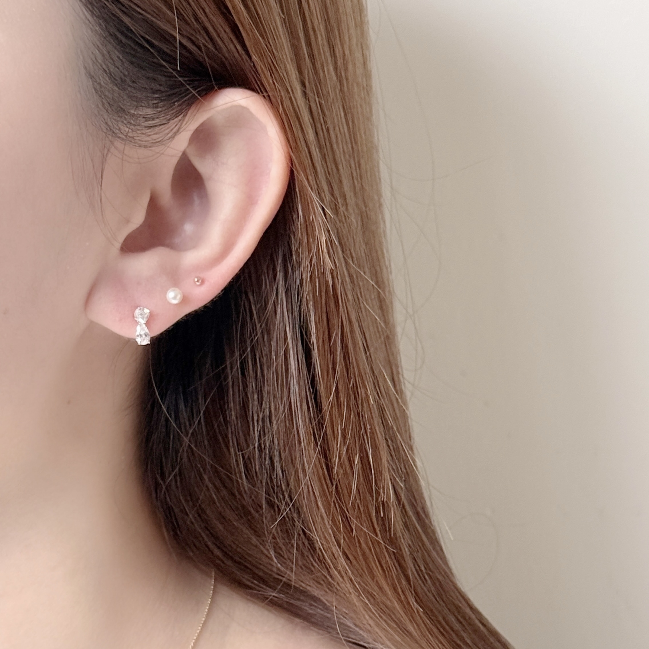 10K晃晃方形水滴鋯石耳環