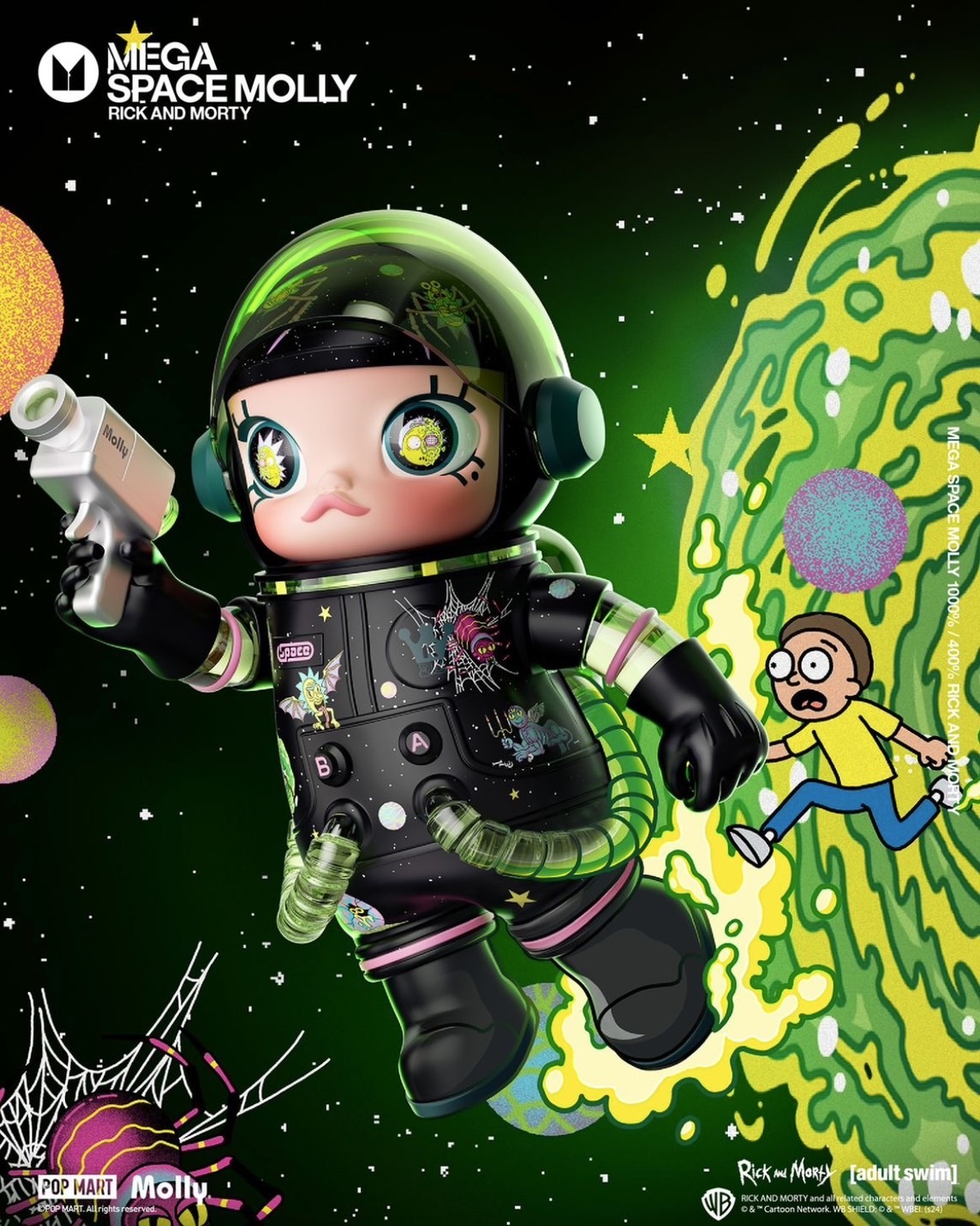 <官方正版授權>POPMART MEGA SPACE MOLLY 400% 1000% 瑞克和莫蒂