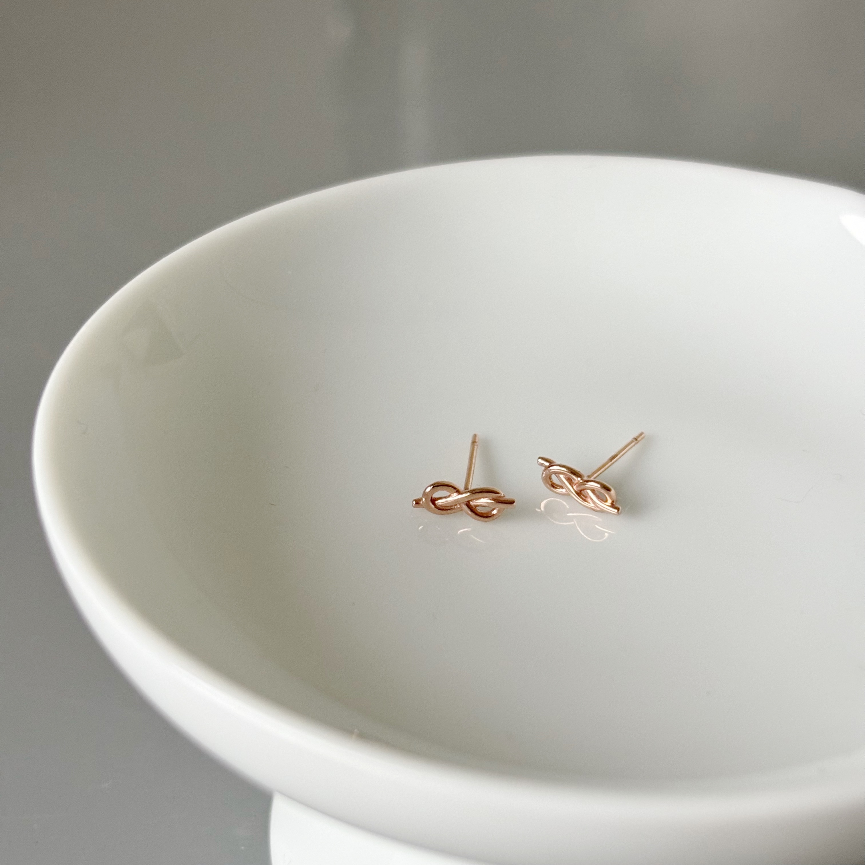 10K簡約雙結耳環