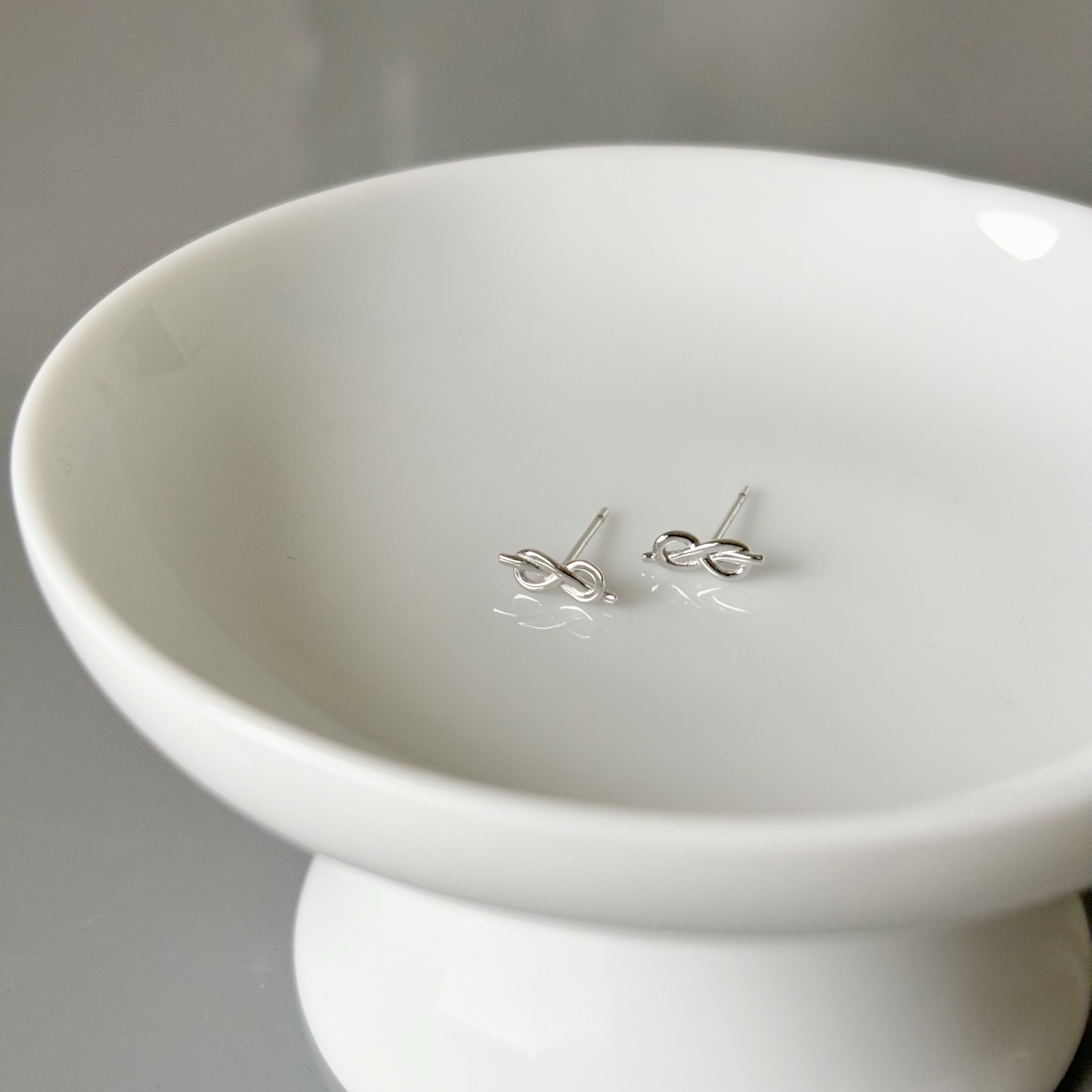 10K簡約雙結耳環