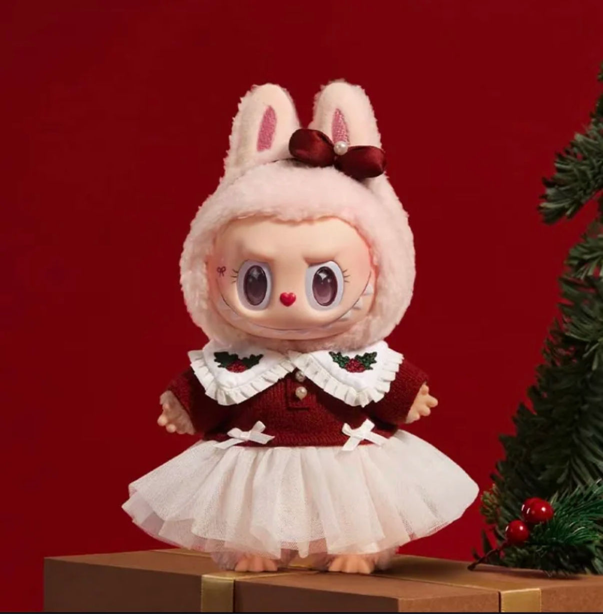 POP MART POP LAND CHRISTMAS X'MAS MOKOKO 泡泡瑪特 樂園限定 閃閃童話系列 糖膠絨毛掛件 聖誕紅 蝴蝶結 香味