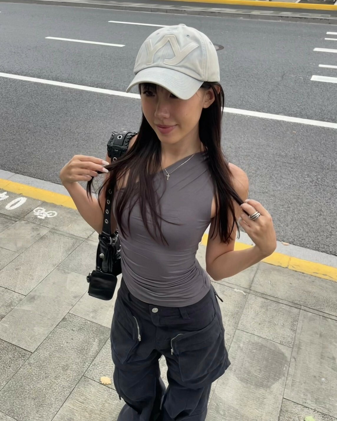 Open Yy YY COTTON BALL CAP 刺繡水洗鴨舌帽 淺藍色