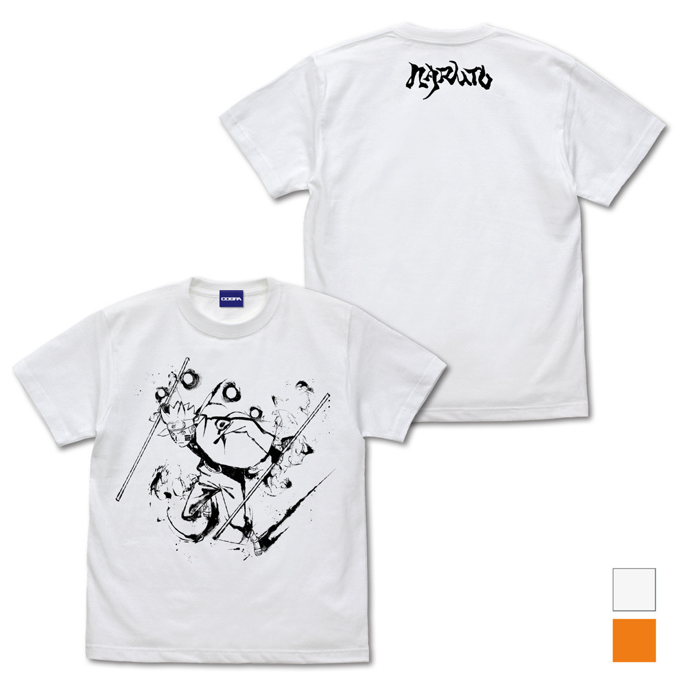 Cospa 1209 ナルト Tシャツ 墨絵Ver. [NARUTO-ナルト- 疾風伝] WHITE