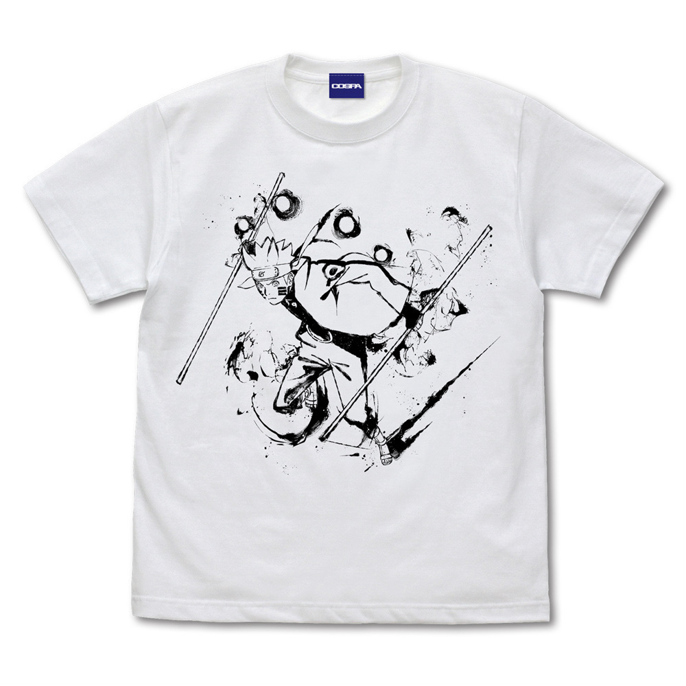 Cospa 1209 ナルト Tシャツ 墨絵Ver. [NARUTO-ナルト- 疾風伝] WHITE