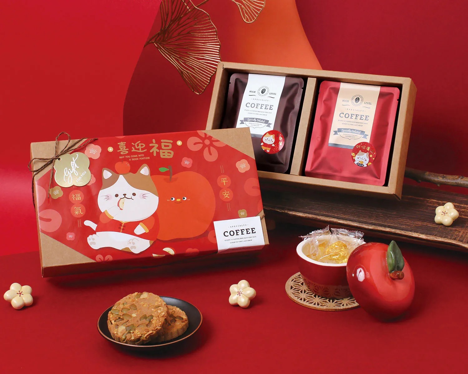 菱形紙封 春節 喵果迎新 30入/包 33*23.8cm【3-23533318】