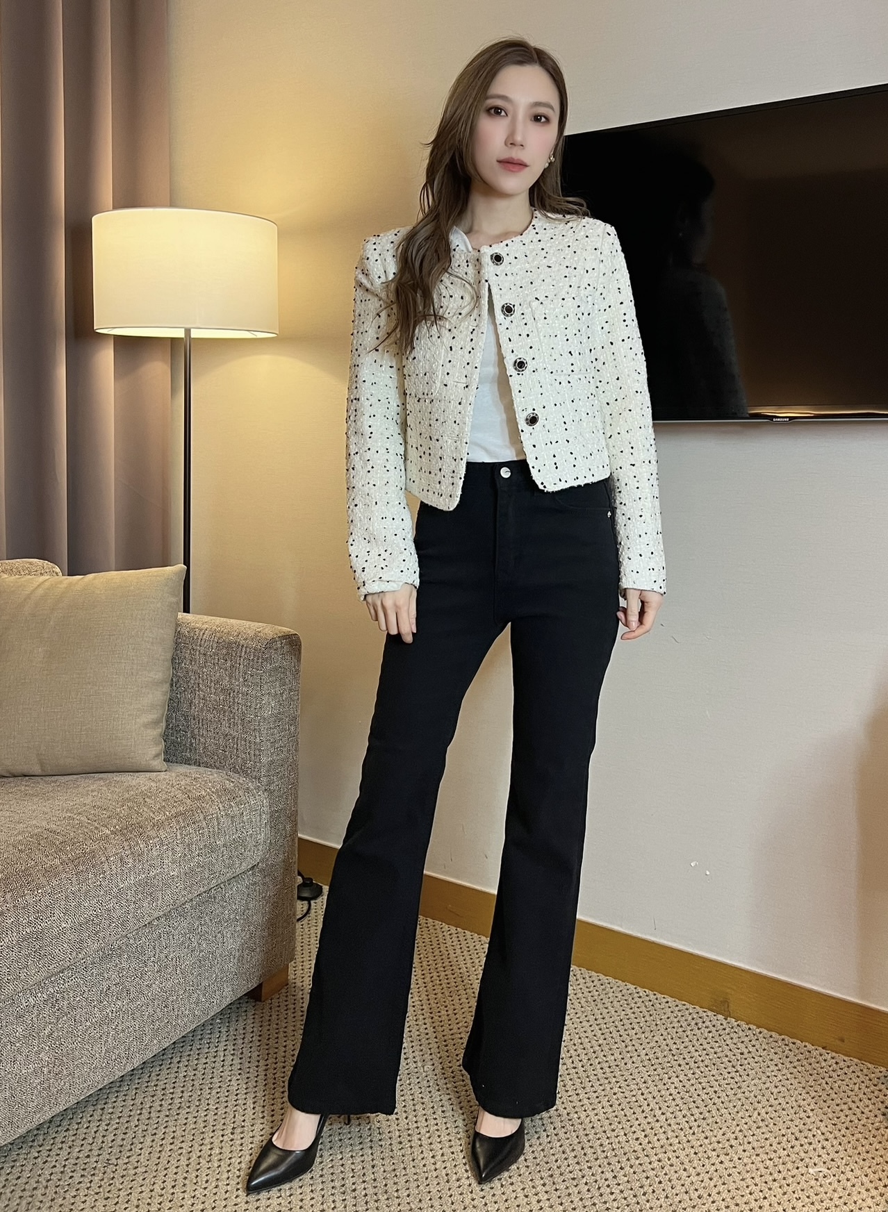 黑色俐落牛仔褲