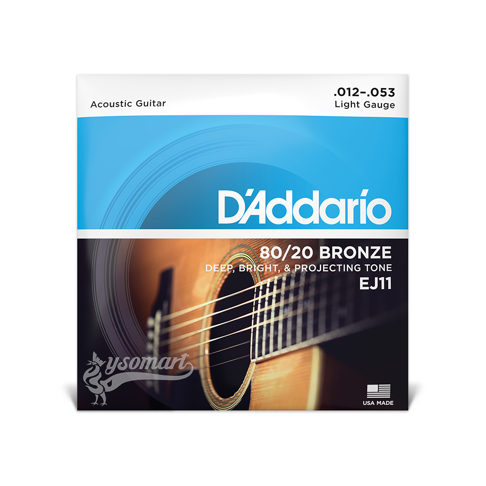 D’Addario 80/20 Bronze EJ11 黃銅民謠吉他套弦 (012-053)