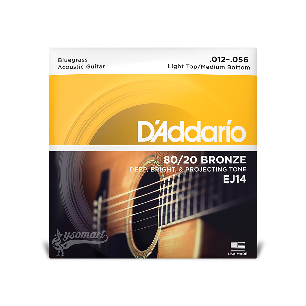 D’Addario 80/20 Bronze EJ14 黃銅民謠吉他套弦 (012-056)