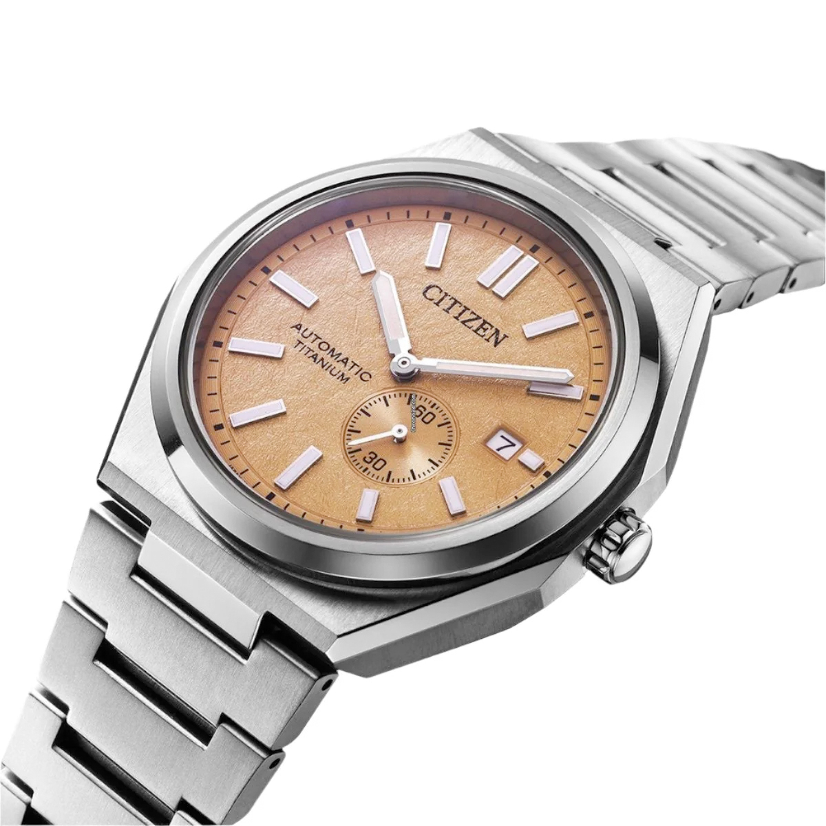 CITIZEN Super-Titanium NJ0180-80Z 三文魚色 鈦金屬 自動機械手錶
